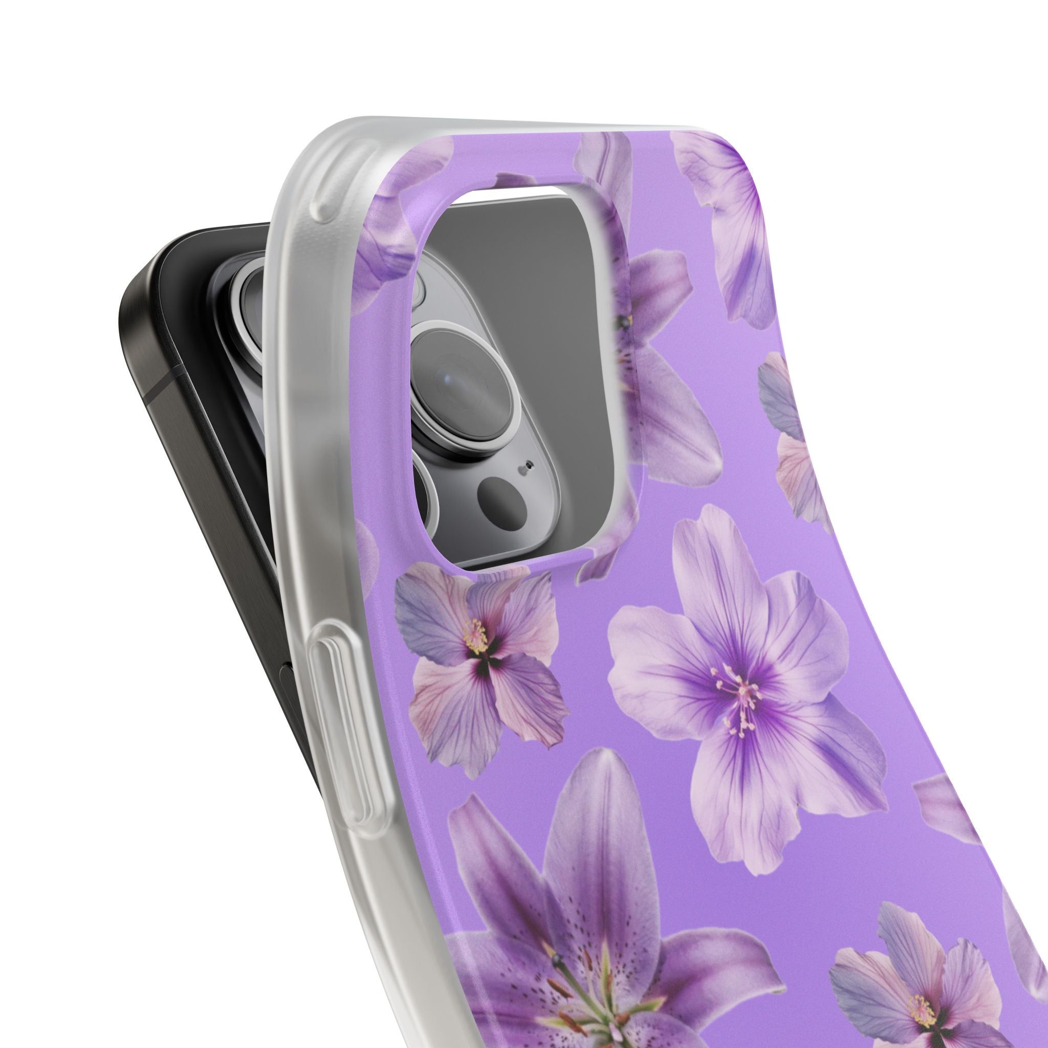 Purple Floral Phone Case — Lavender Blossom Flexi Case