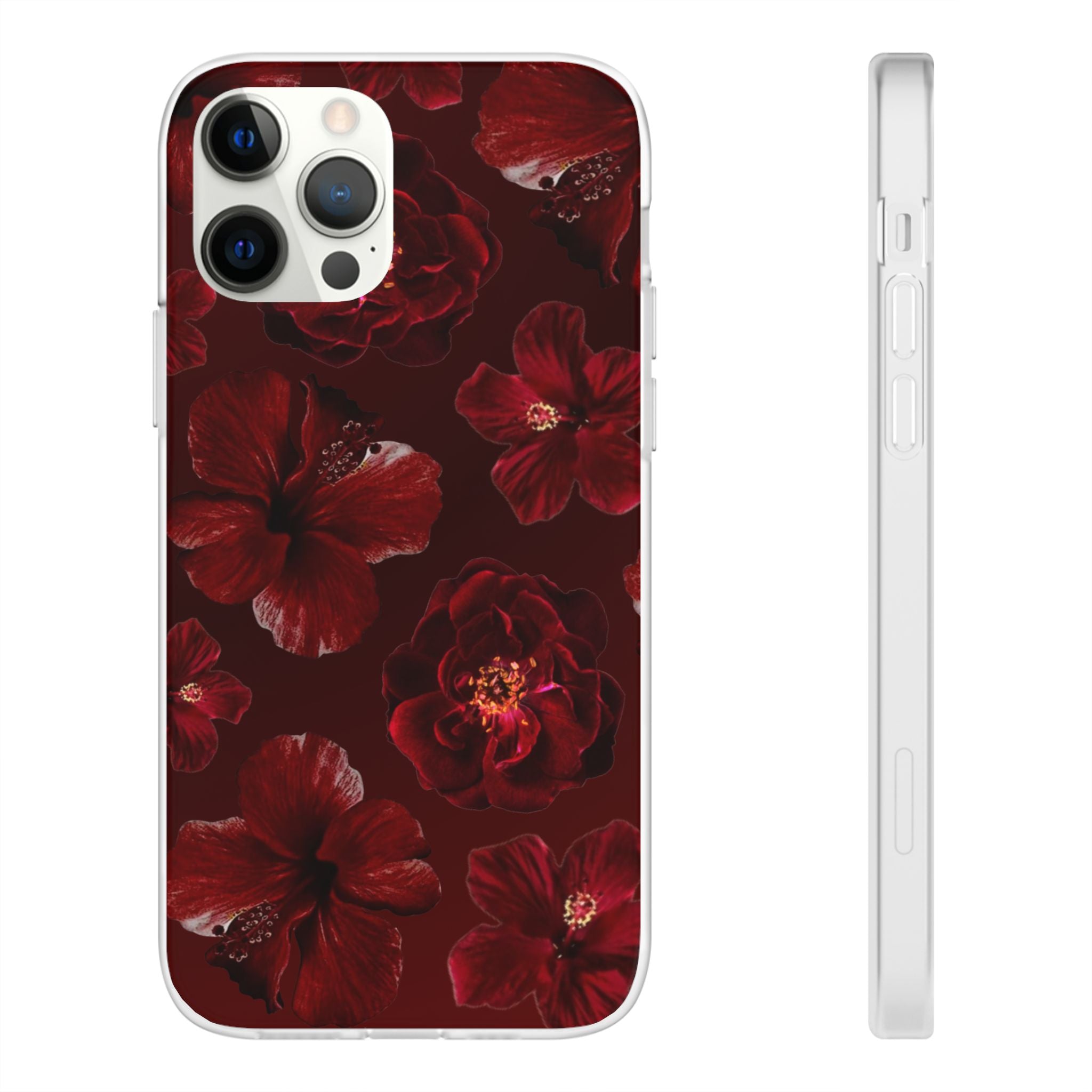 Red Floral Flexi Case — Dark Rose Phone Case