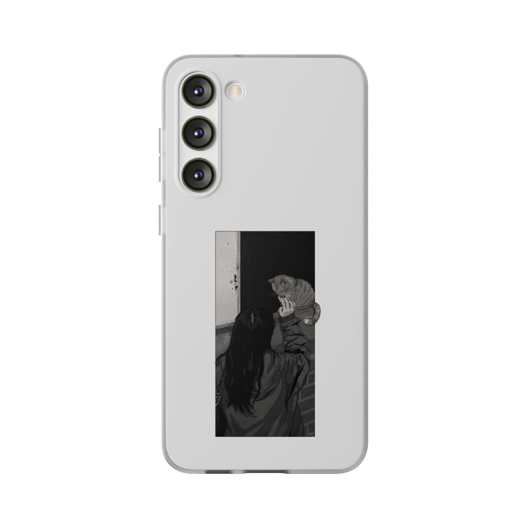 Black & White Cat Window Art Flexi Case
