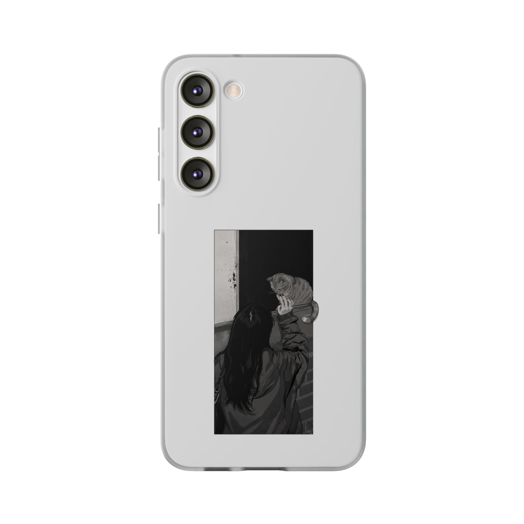 Black & White Cat Window Art Flexi Case