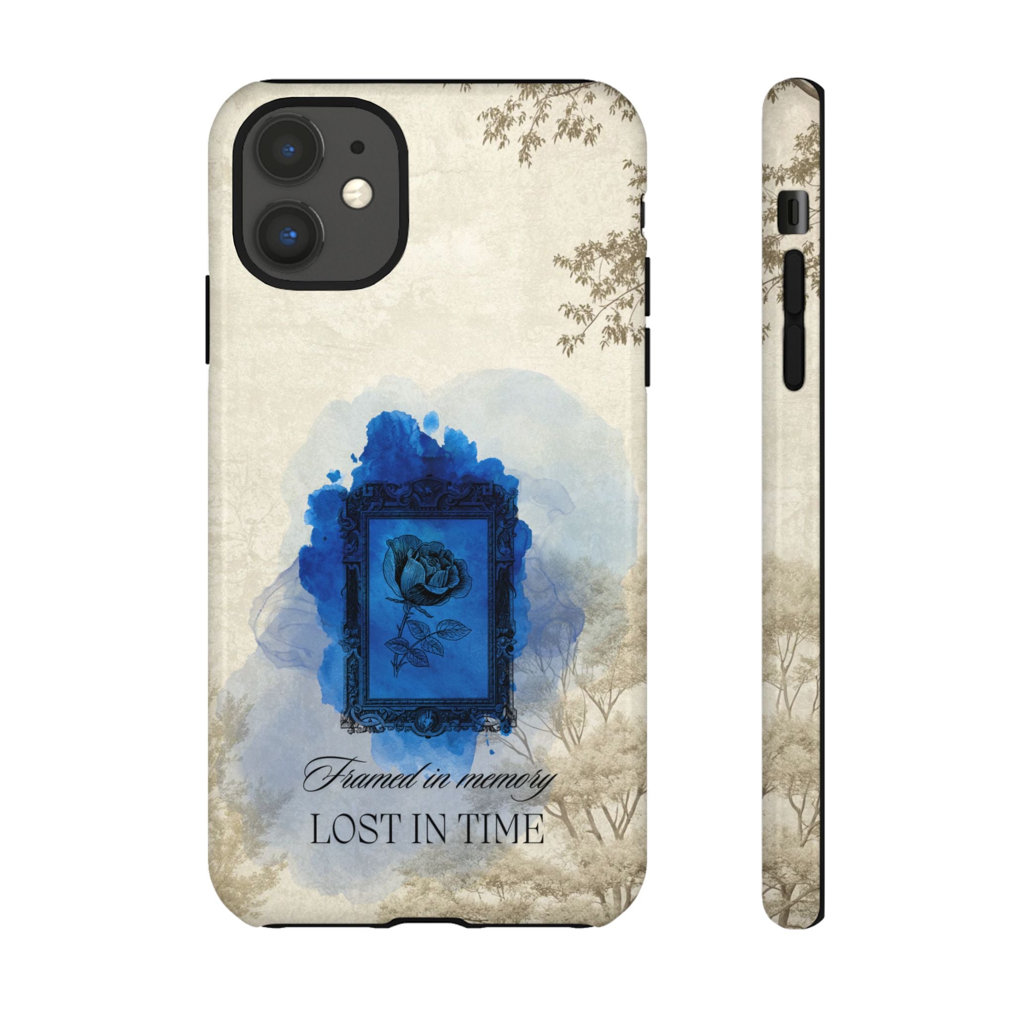 Vintage Blue Rose Phone Case – "Lost in Time" Protective Cover