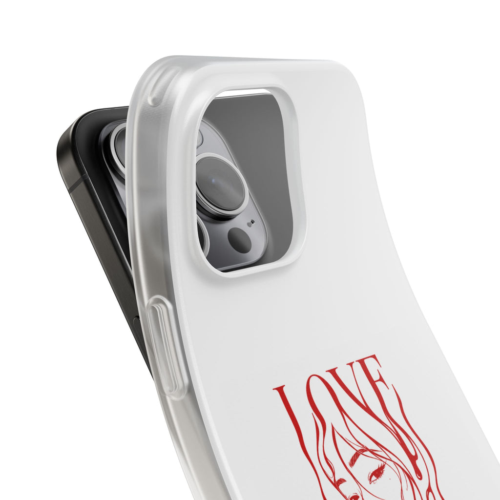 Red Line Art 'LOVE'  Face Design - Flexi Case