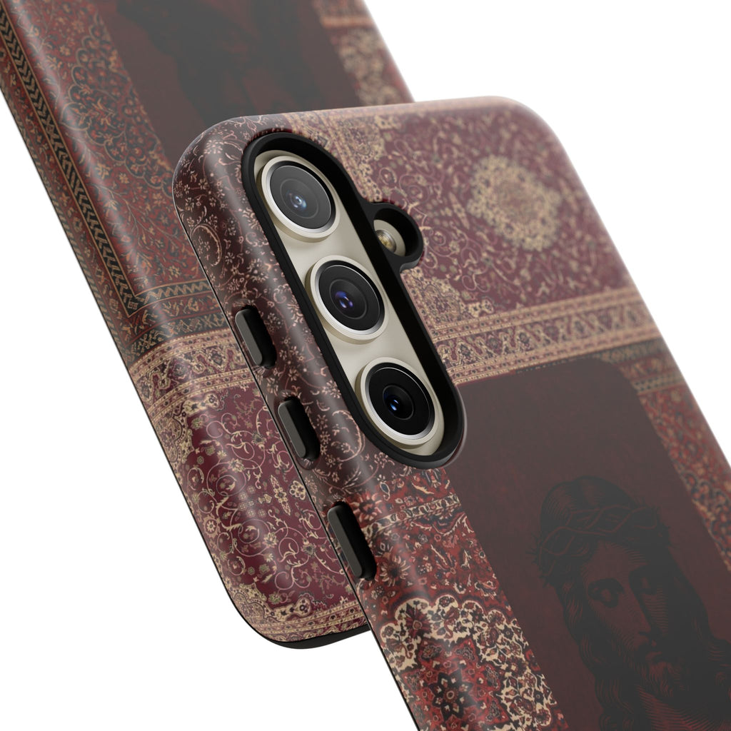 Religious Vintage Rug Phone Case — Jesus Portrait Tough Case