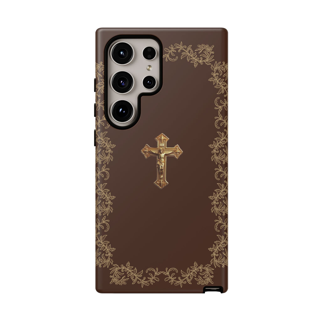 Gold Cross Bible - Christian Tough Phone Case