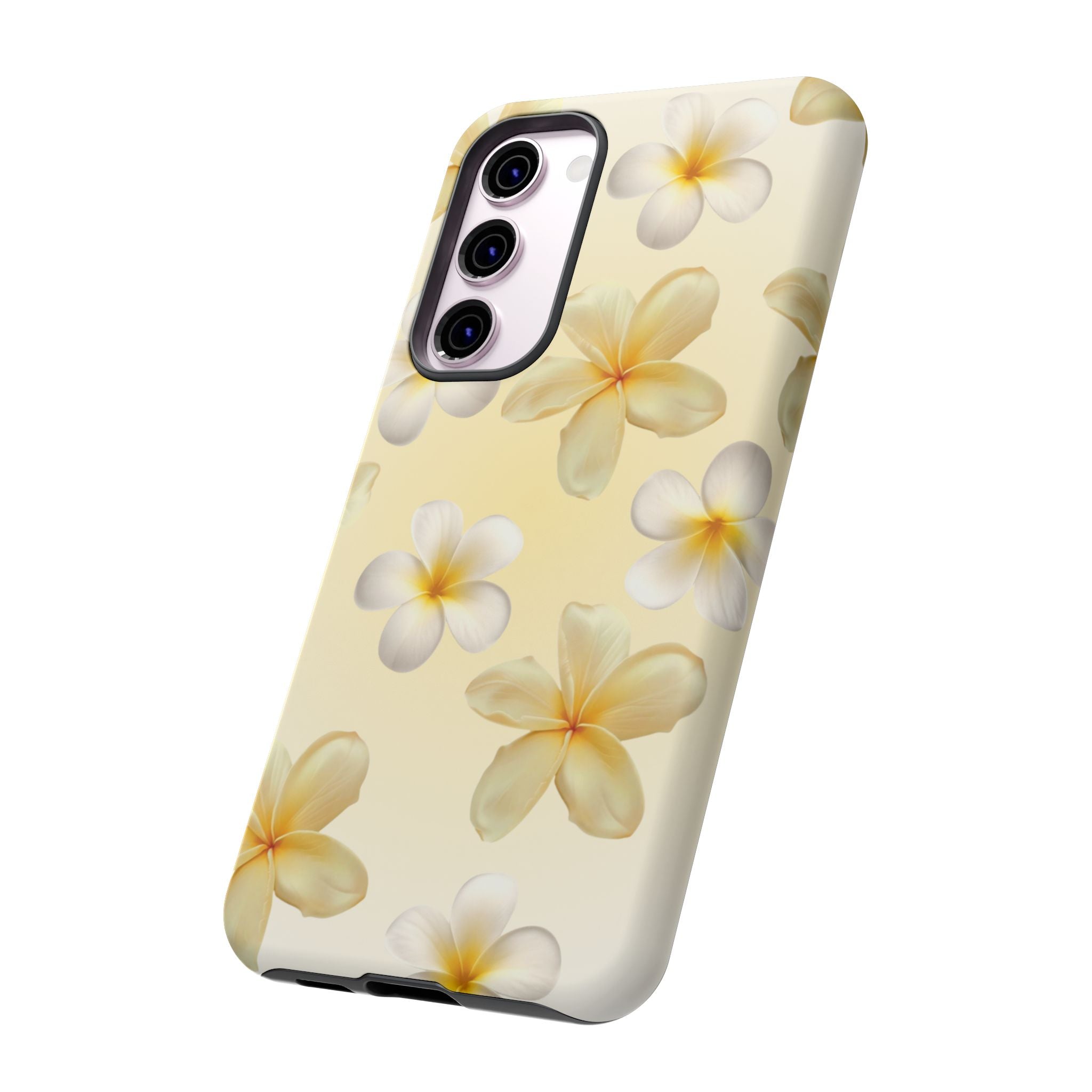 Plumeria Floral Phone Case — Tropical Yellow Hard Phone Cover