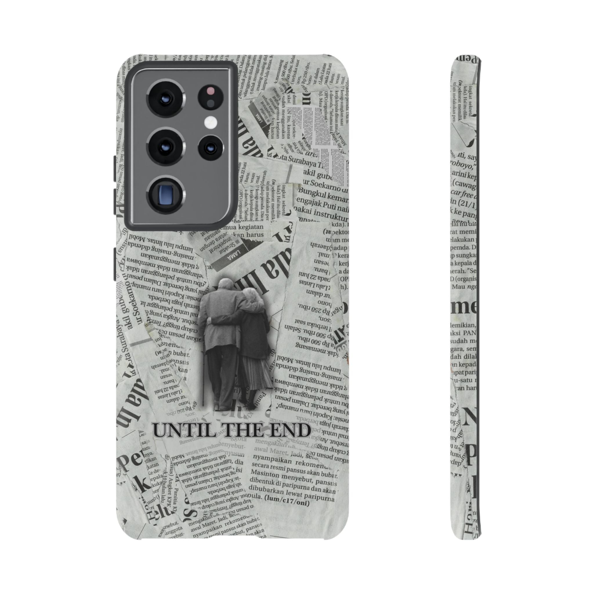 Until the End Newspaper Collage Phone Case