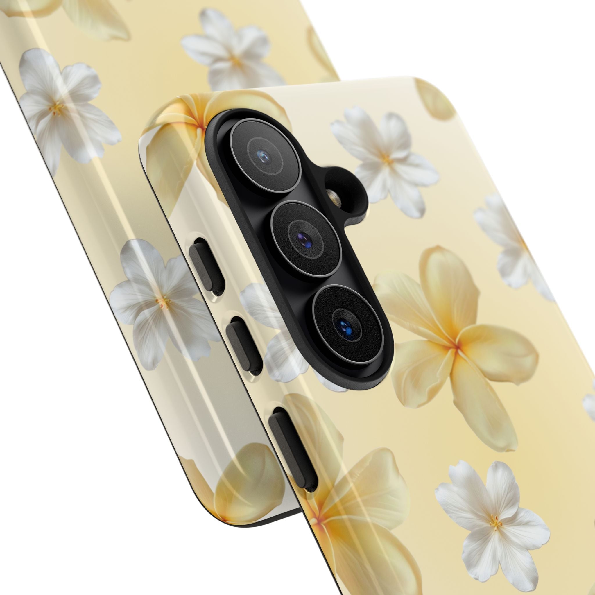Plumeria Floral Tough Phone Case — Yellow Tropical Protection