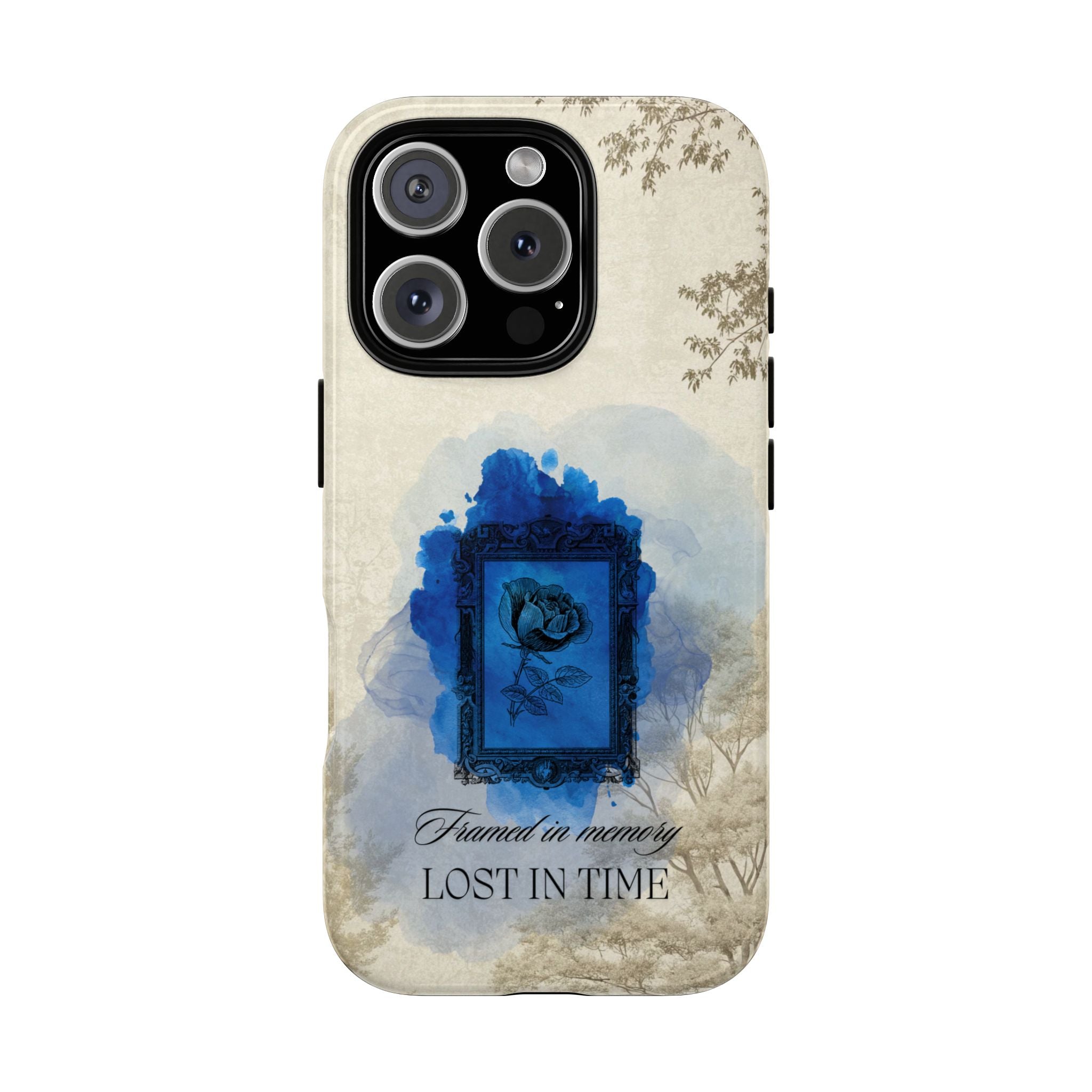 Vintage Blue Rose Phone Case – "Lost in Time" Protective Cover