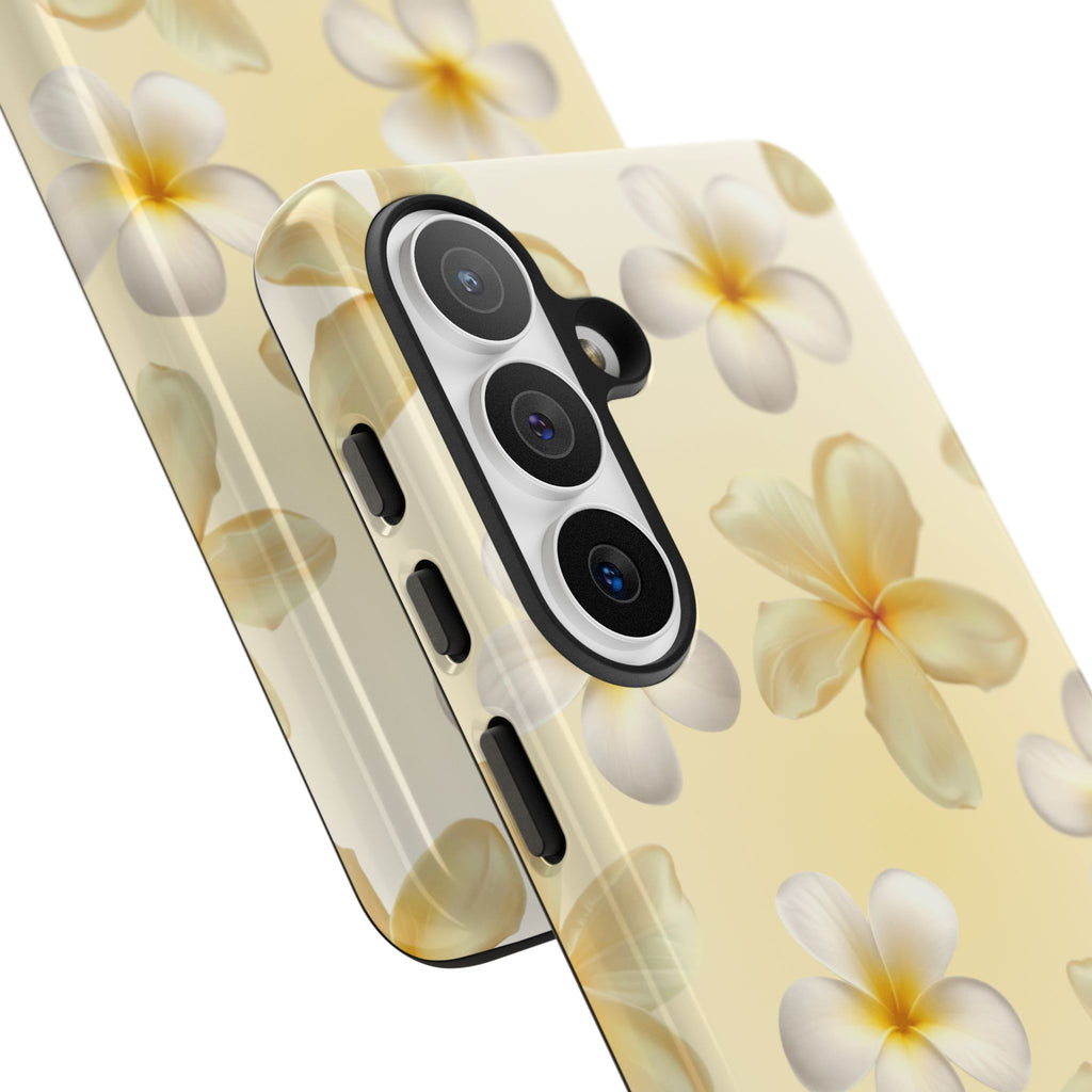 Plumeria Floral Phone Case — Tropical Yellow Hard Phone Cover