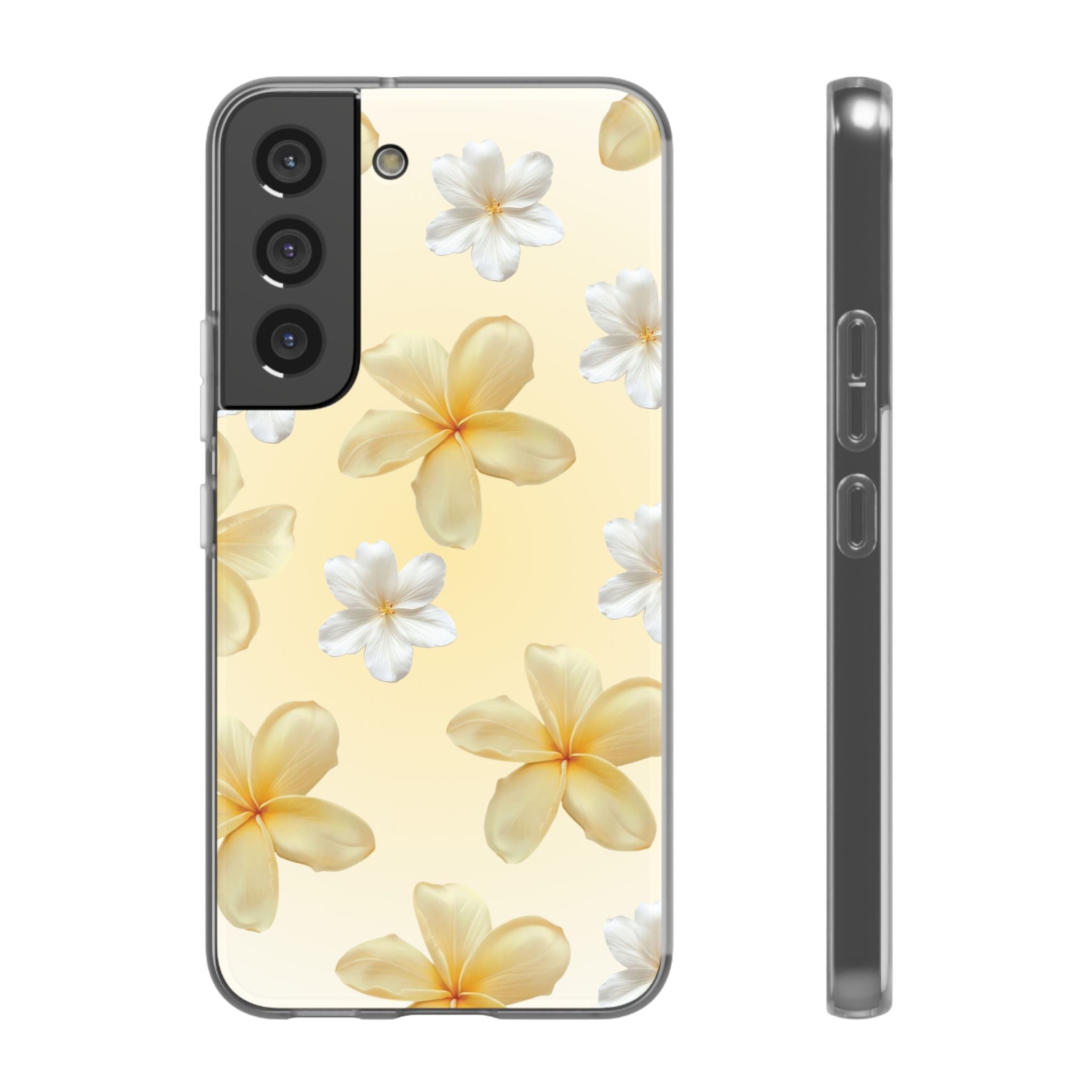 Plumeria Floral Phone Case — Yellow Tropical Flower Protective Case