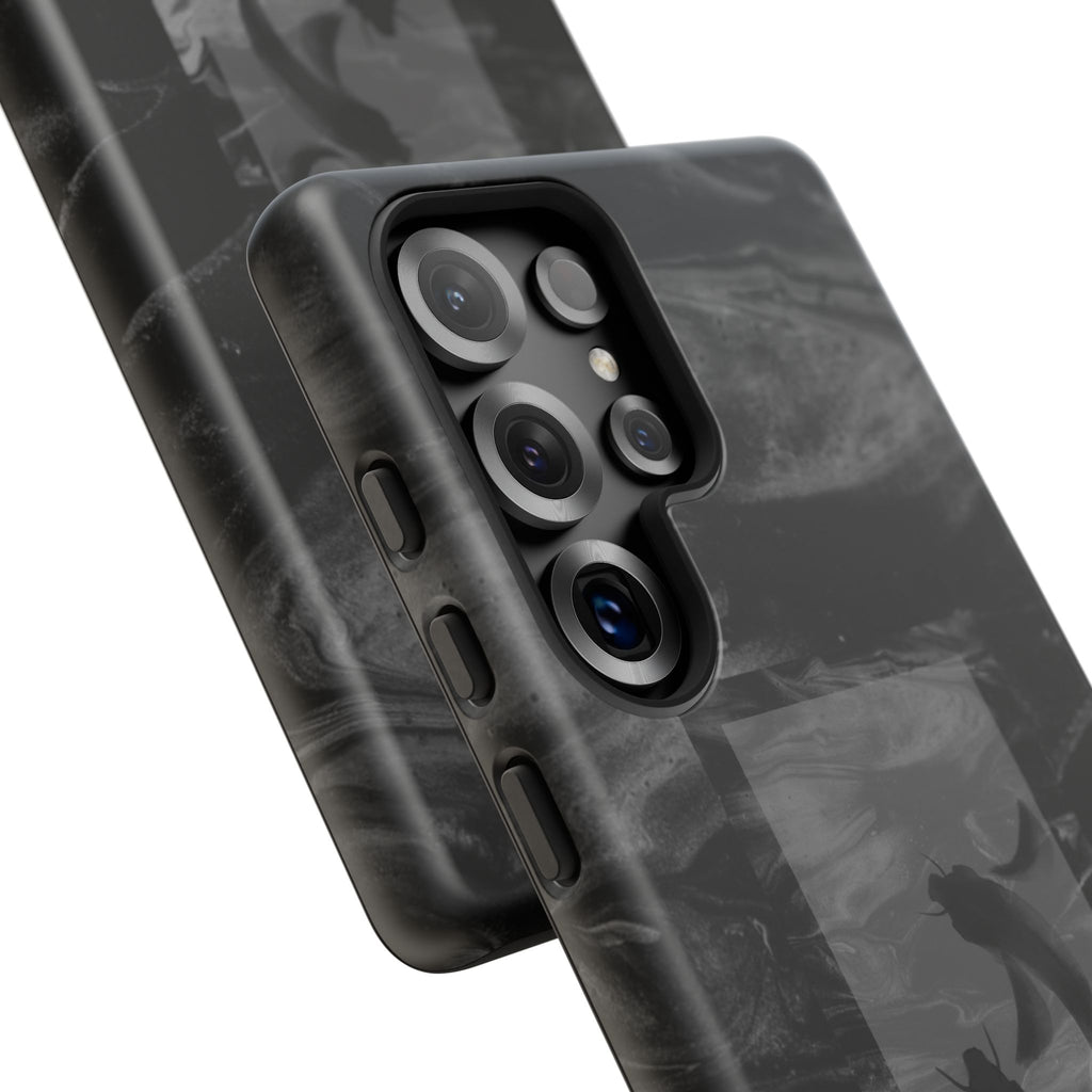 Koi Yin-Yang Marble Phone Case – Black Smoky Art Protection