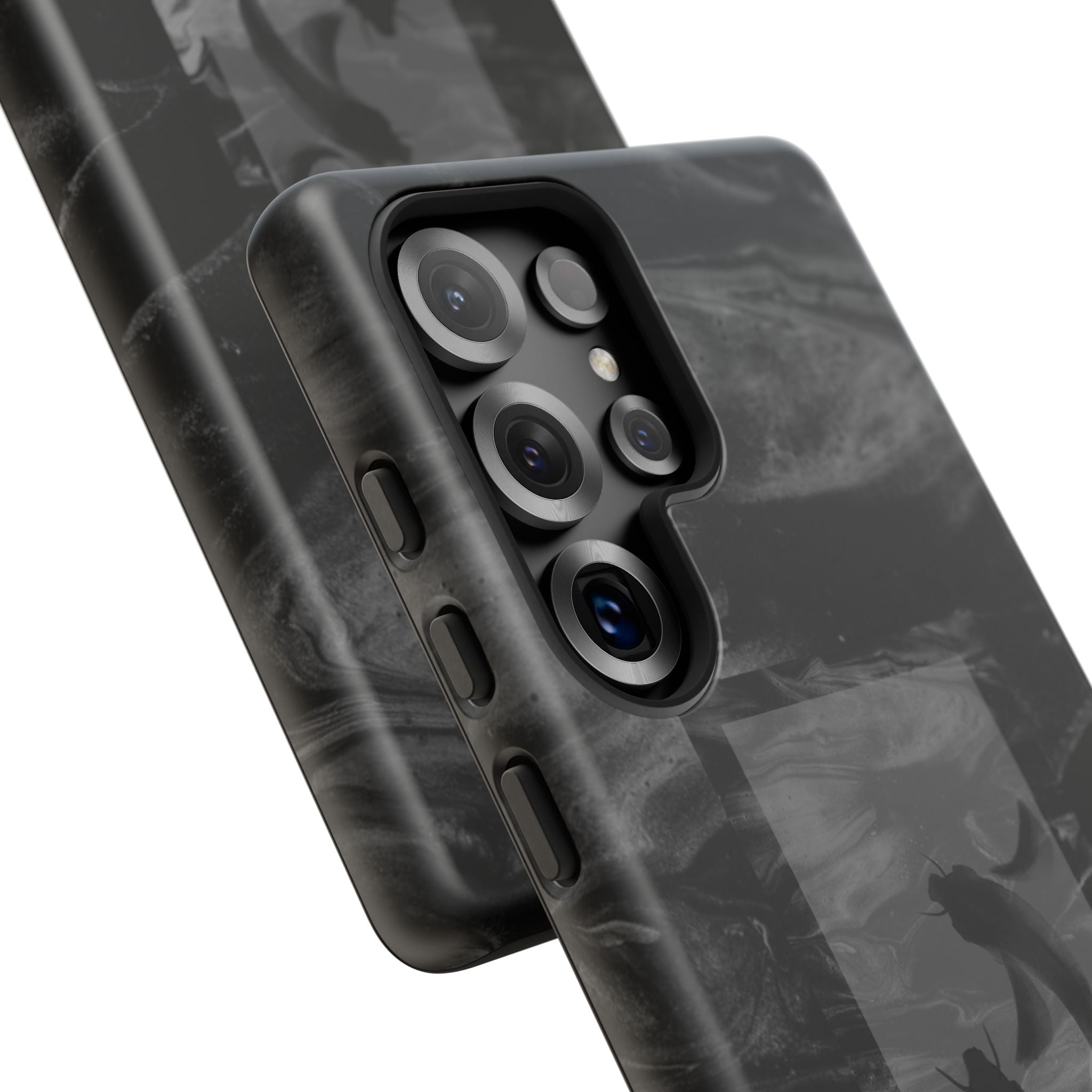 Koi Yin-Yang Marble Phone Case – Black Smoky Art Protection