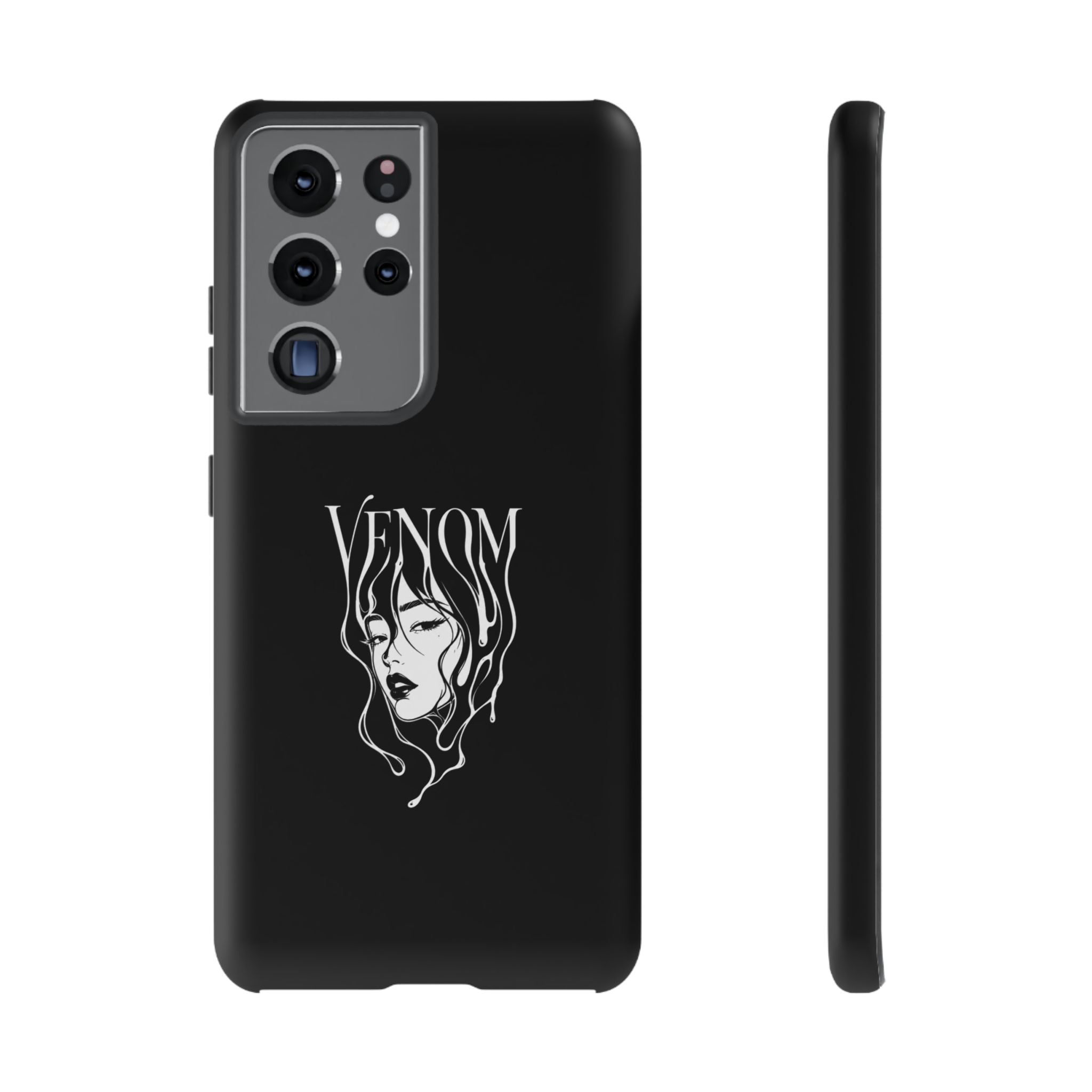 Venom Goth Phone Case — Black Protective Tough Case with Dark Femme Artwork