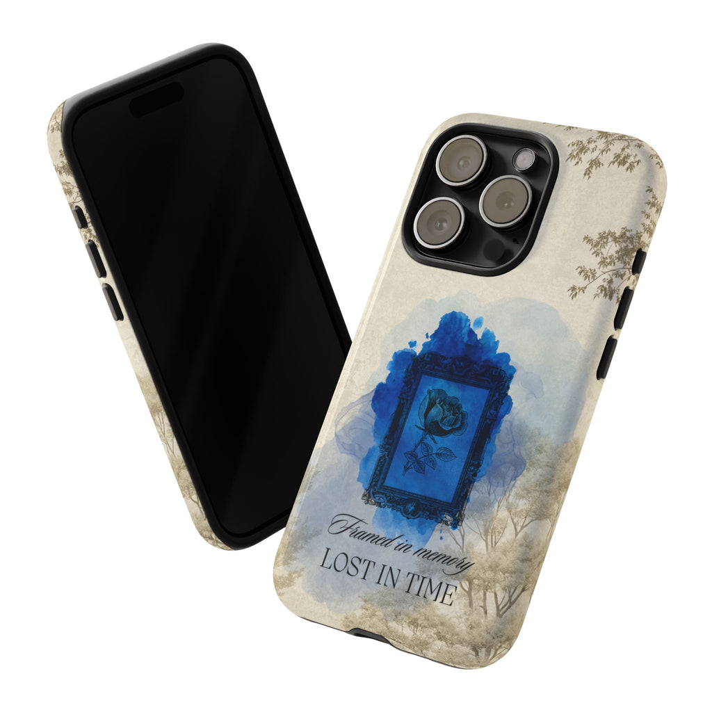 Vintage Blue Rose Phone Case – "Lost in Time" Protective Cover