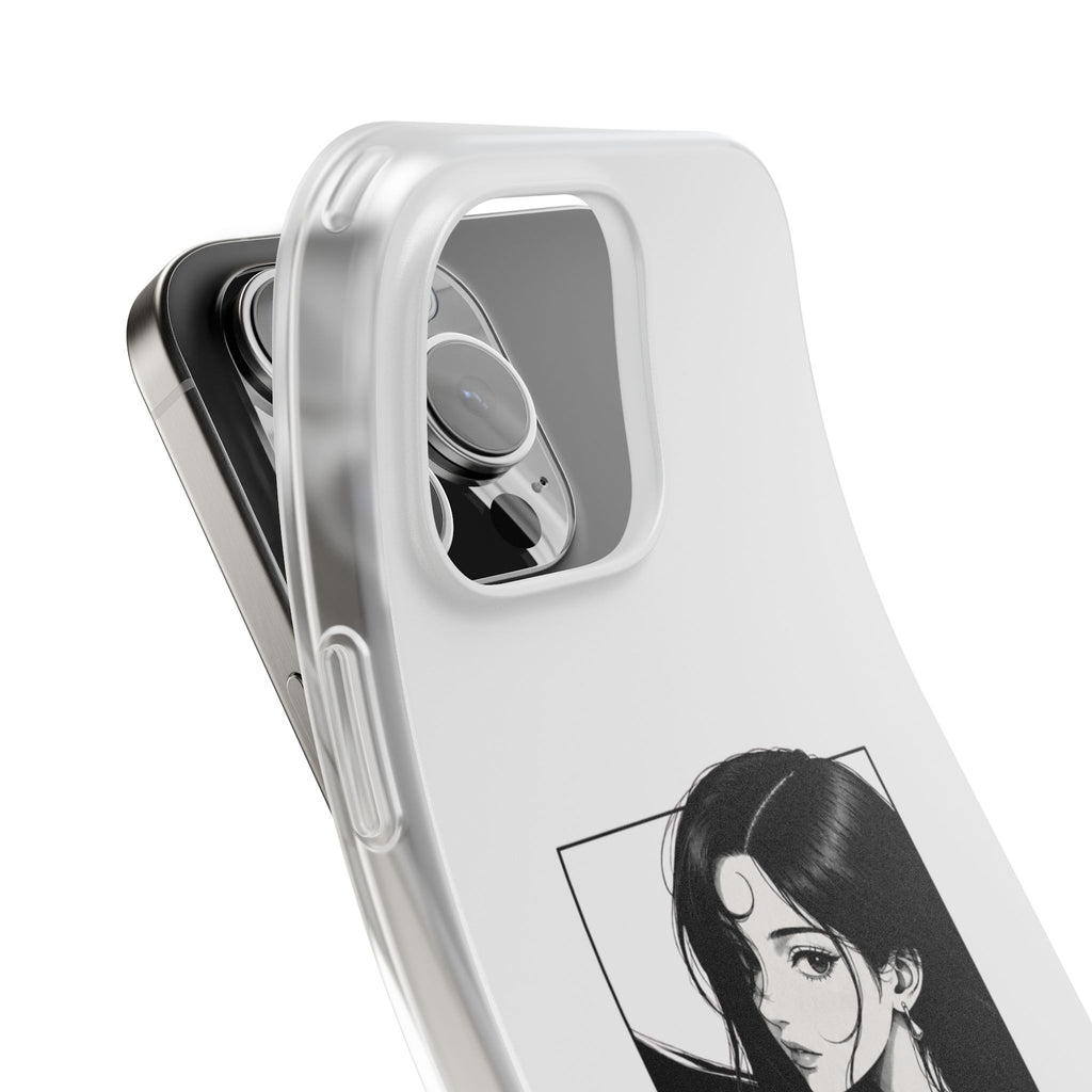 Anime Girl Noir Black Rose Illustration Flexi Case