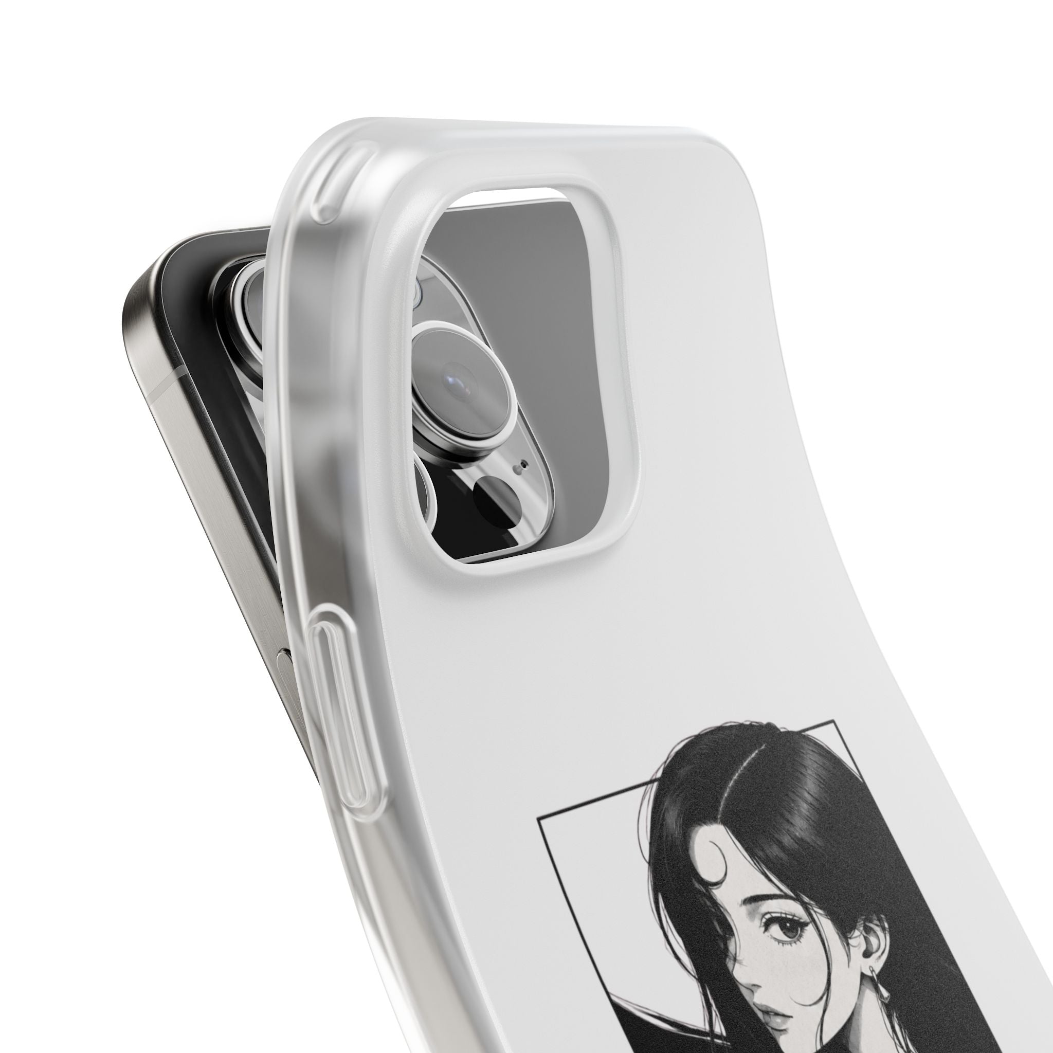 Anime Girl Noir Black Rose Illustration Flexi Case