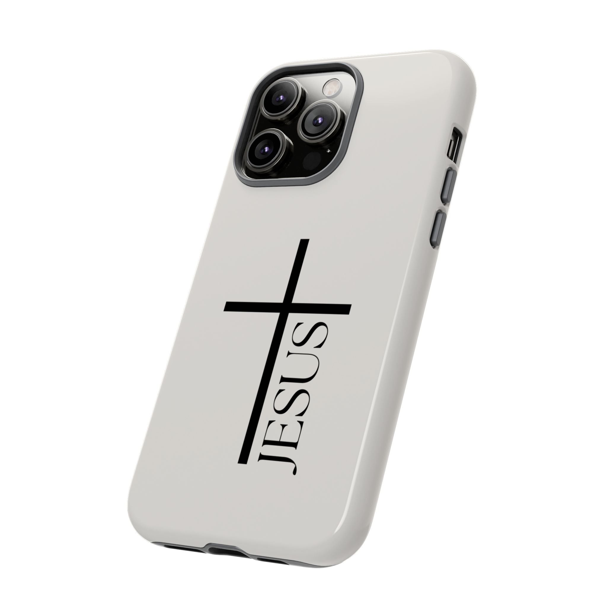 Christian Cross Phone Case - JESUS Vertical Minimalist iPhone Cover