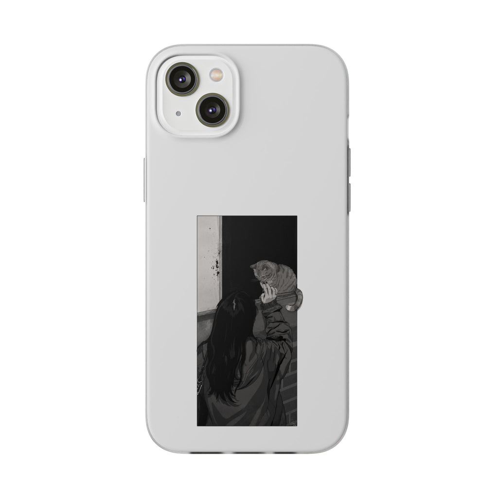 Black & White Cat Window Art Flexi Case