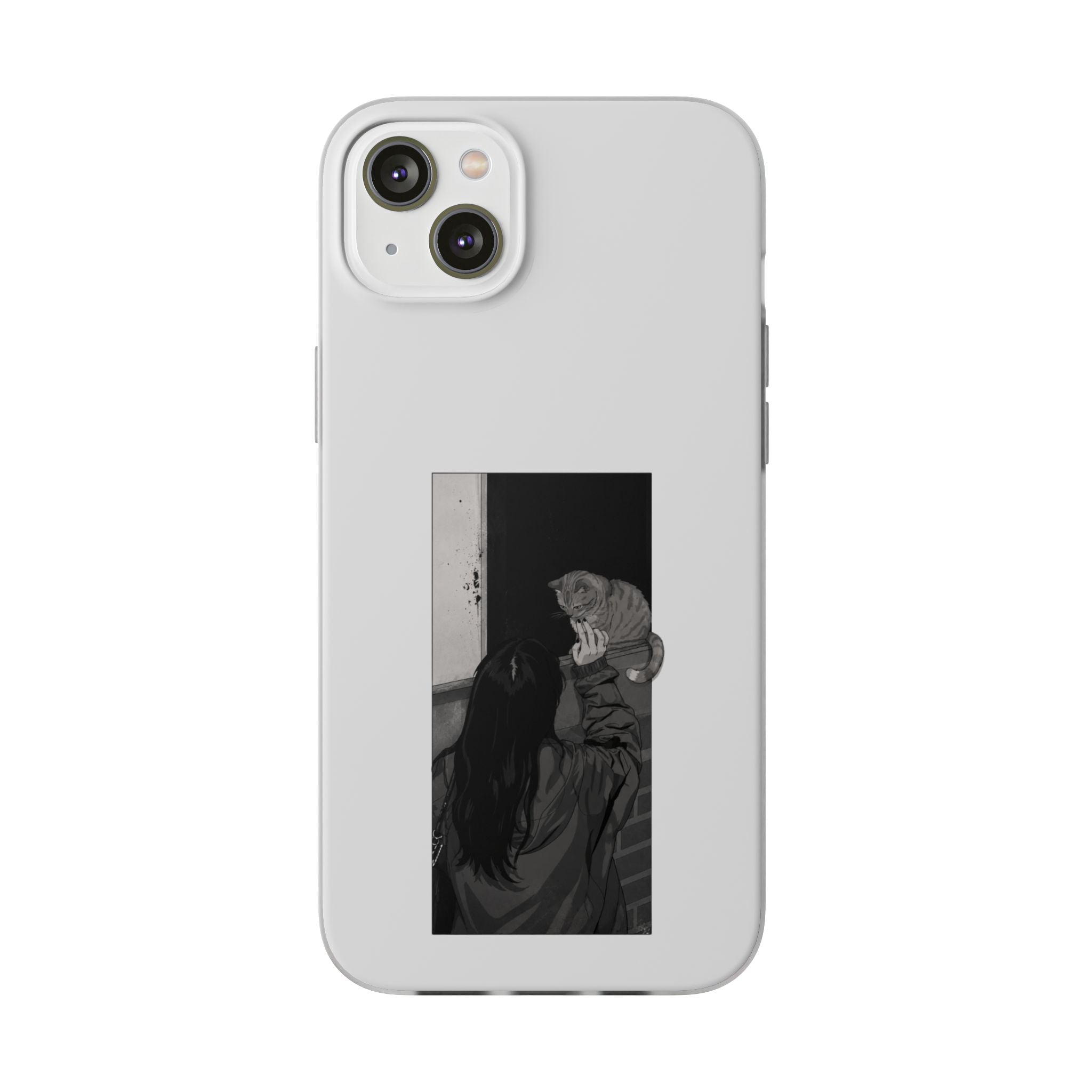 Black & White Cat Window Art Flexi Case