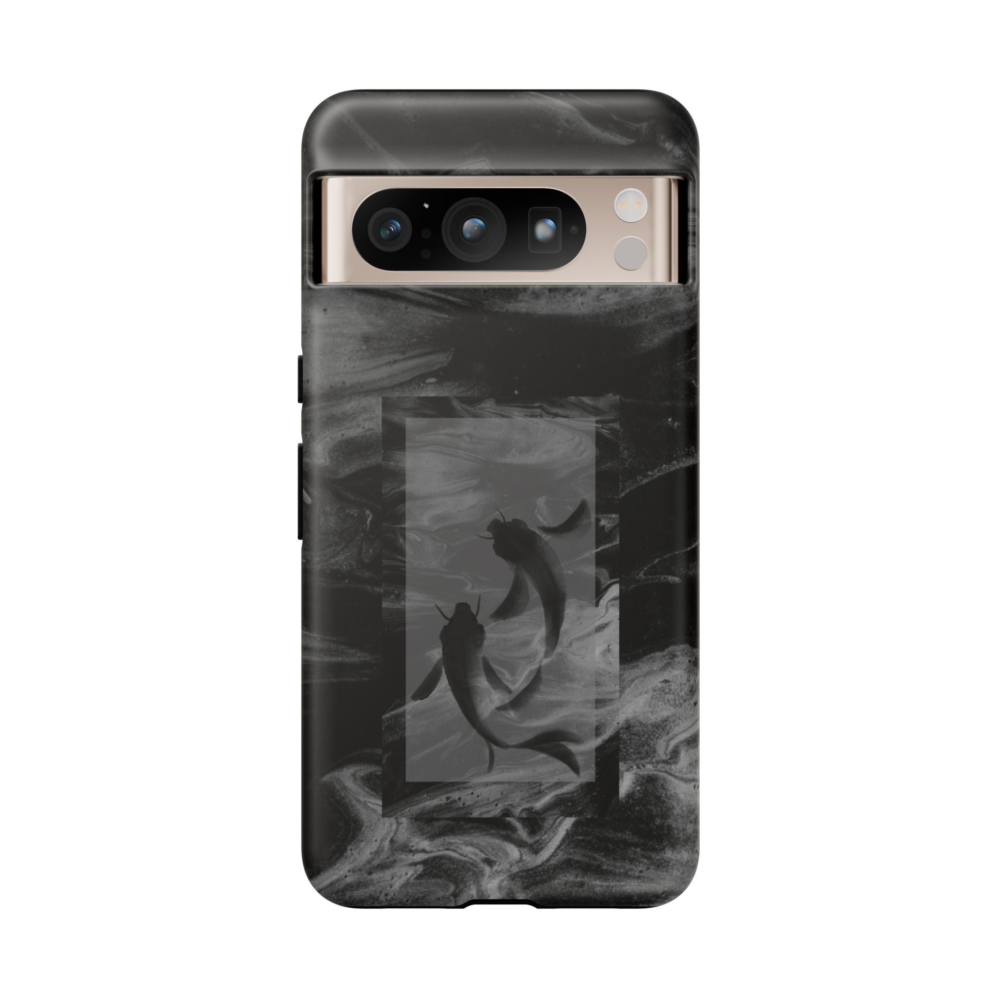 Koi Yin-Yang Marble Phone Case – Black Smoky Art Protection