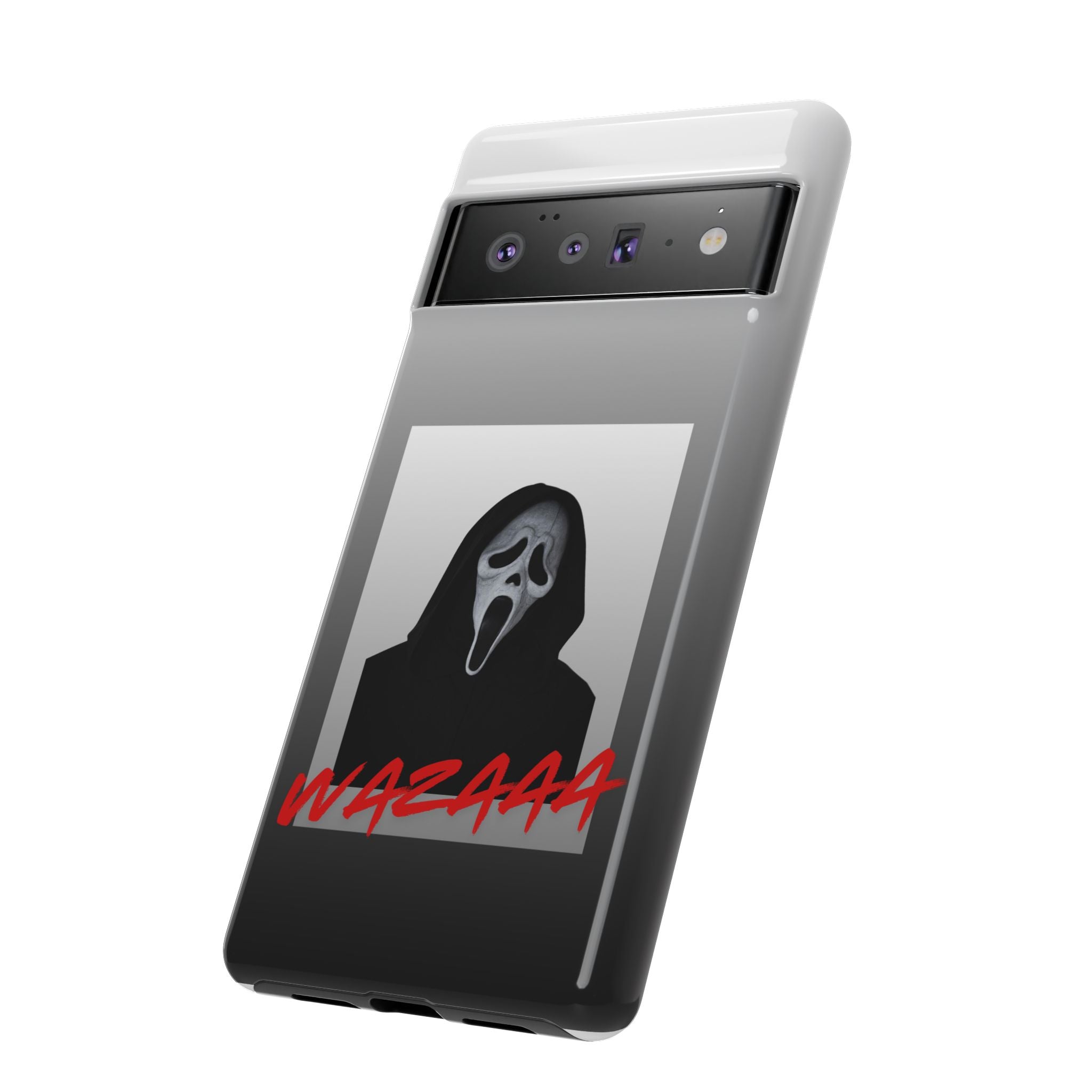 Scream Mask Phone Case – 'WAZAAA' Horror Movie Protective Cover