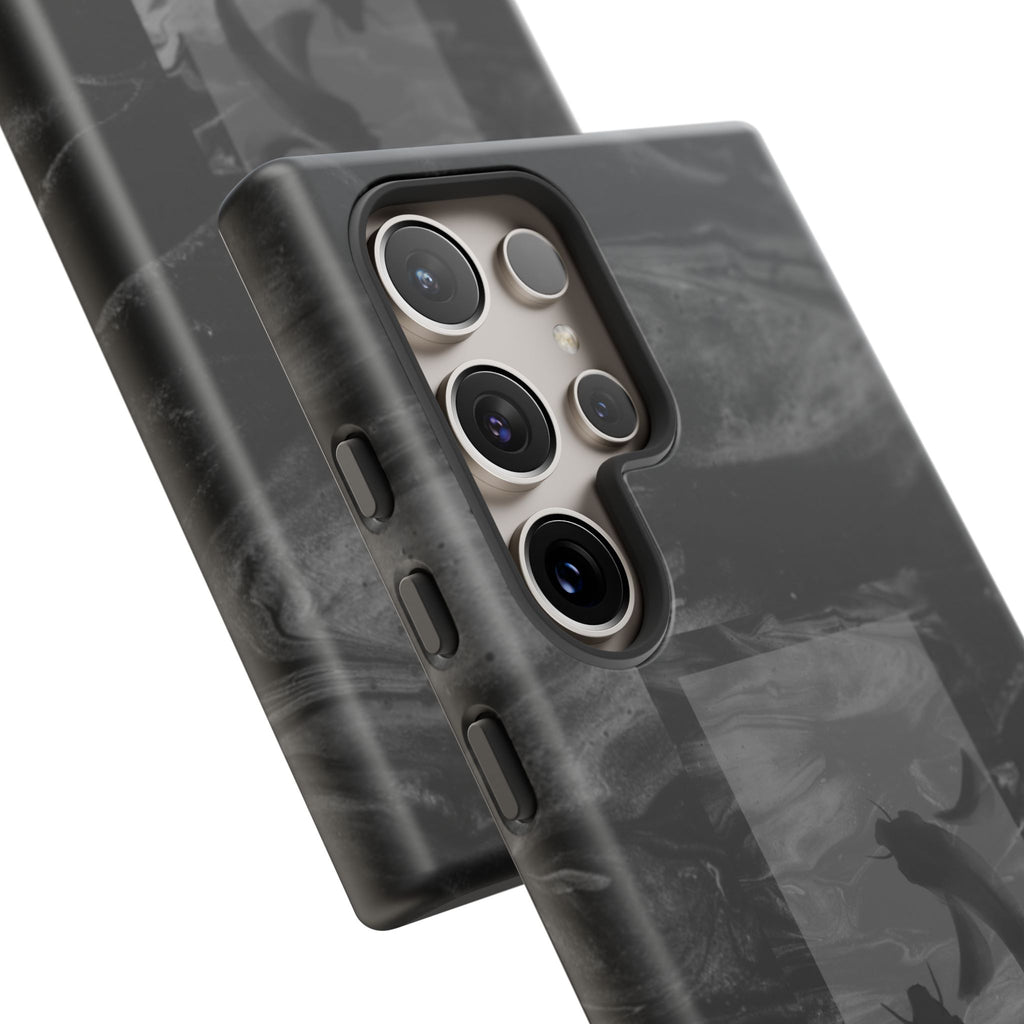 Koi Yin-Yang Marble Phone Case – Black Smoky Art Protection