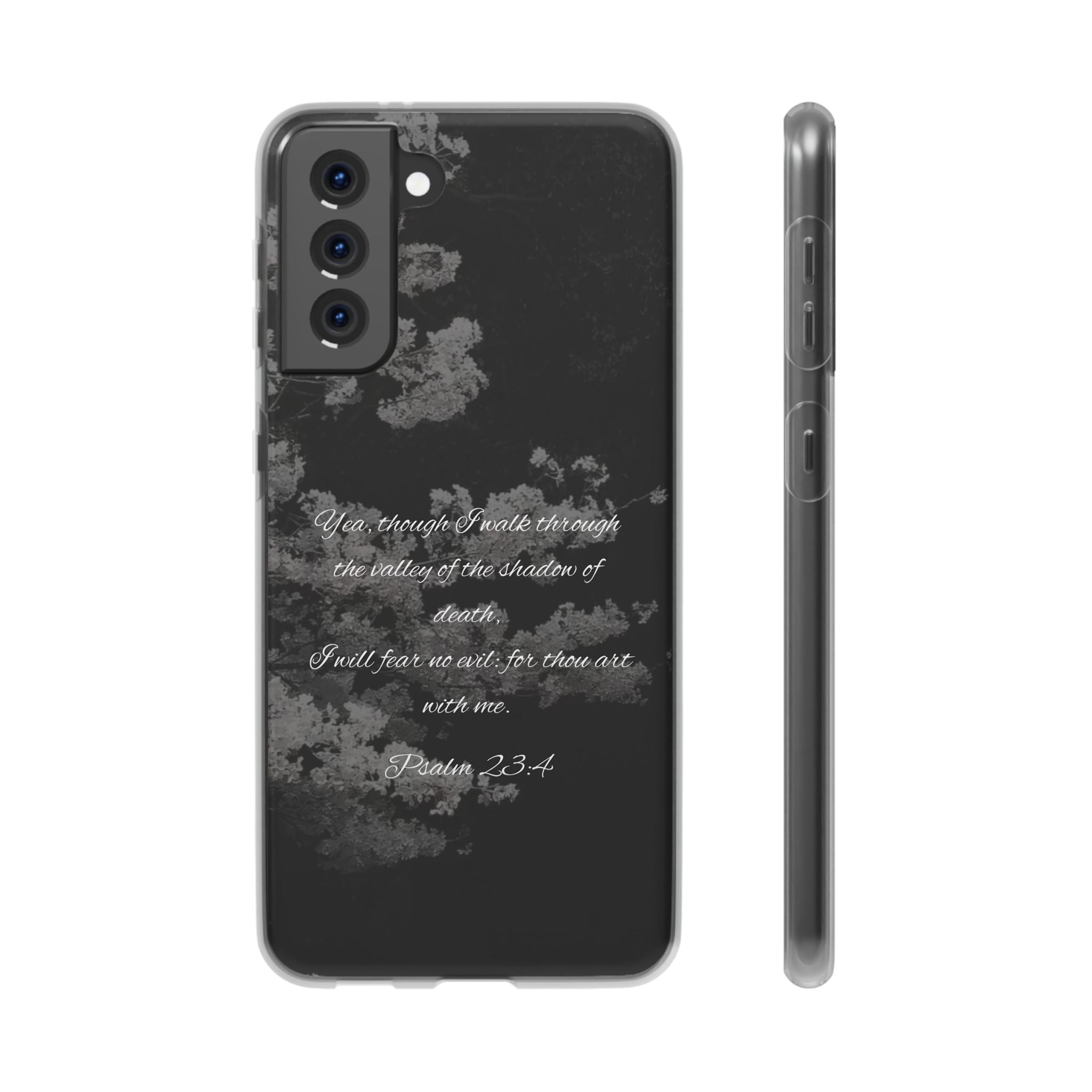 Phone Case — Psalm 23:4 Black Cloudy Faith Design