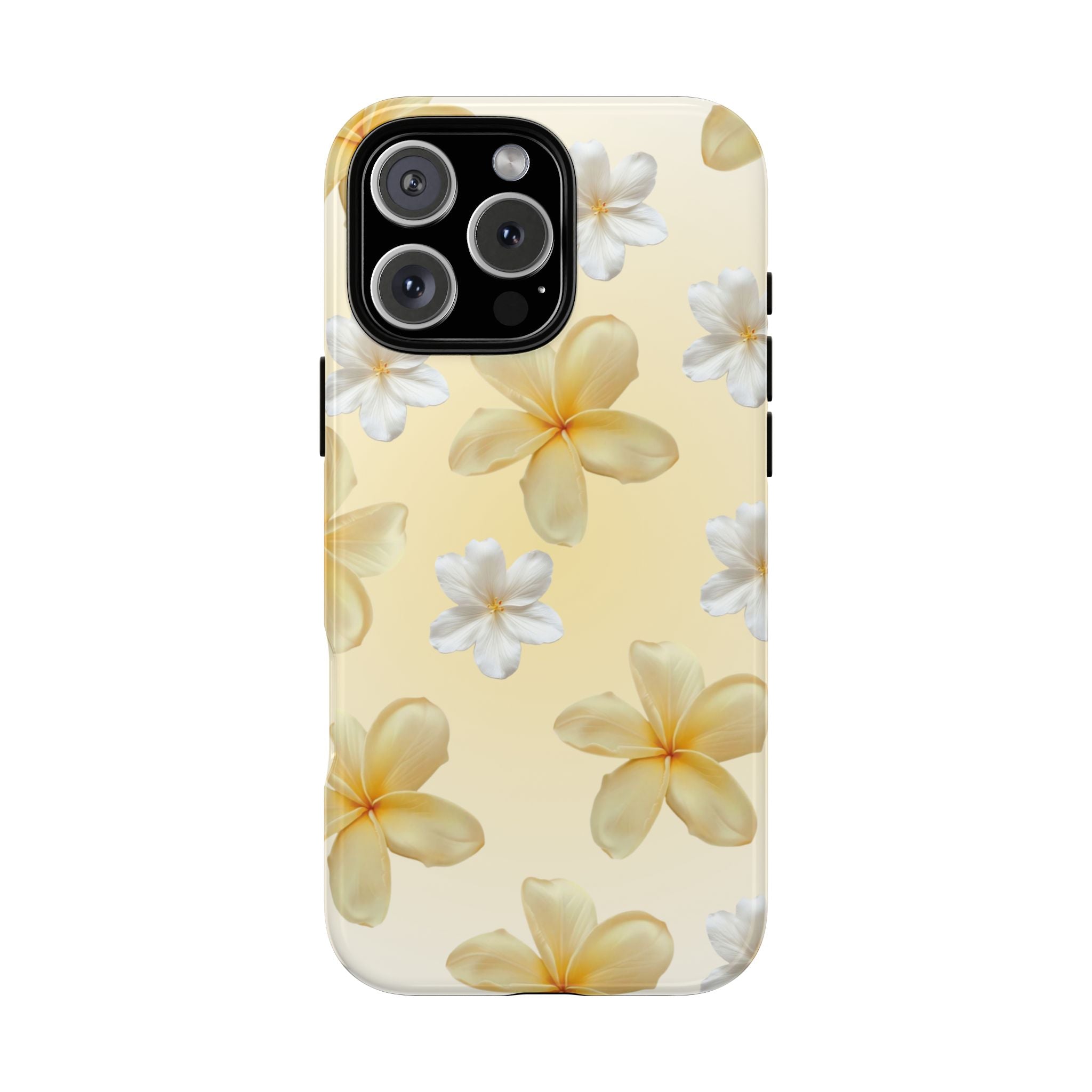 Plumeria Floral Tough Phone Case — Yellow Tropical Protection