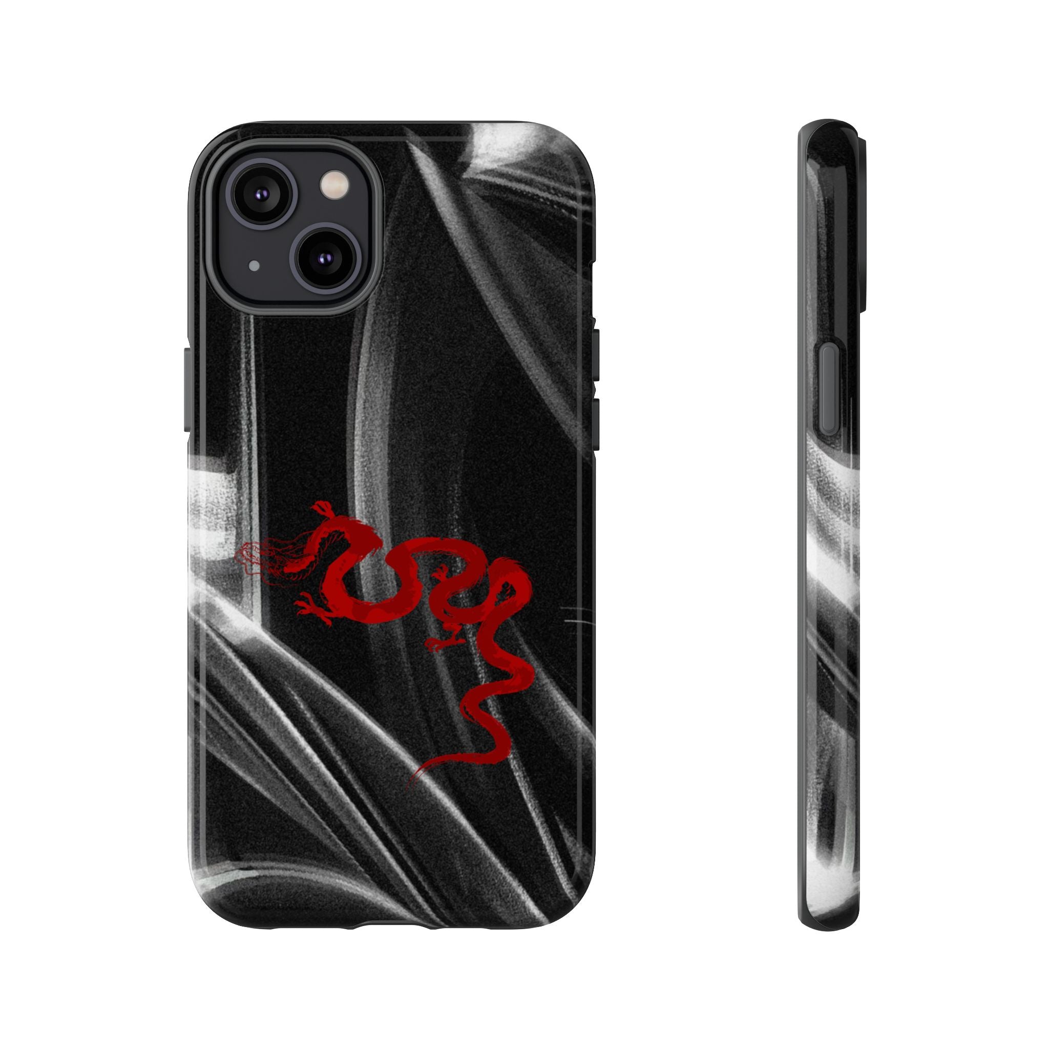 Phone Case — Black Abstract Smoke Design