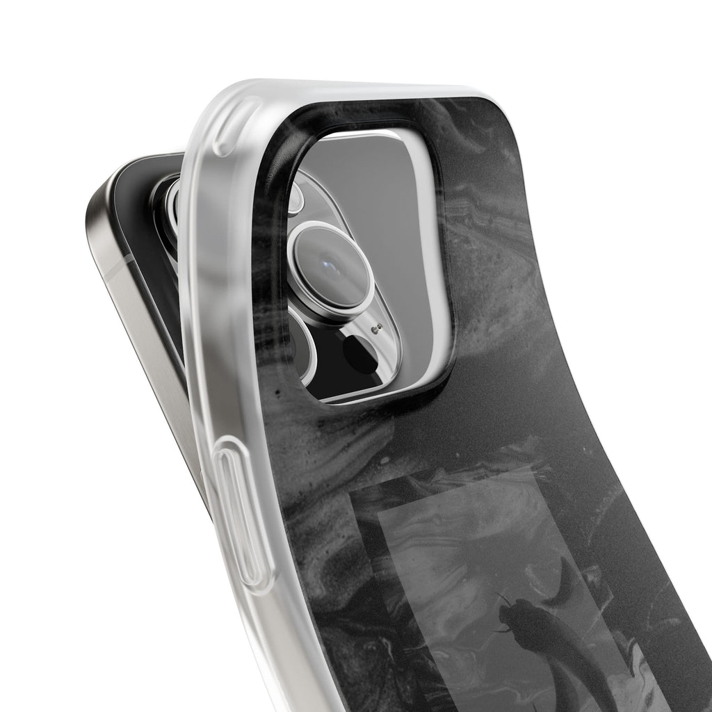 Black Koi Phone Case — Minimalist Monochrome Fish Design