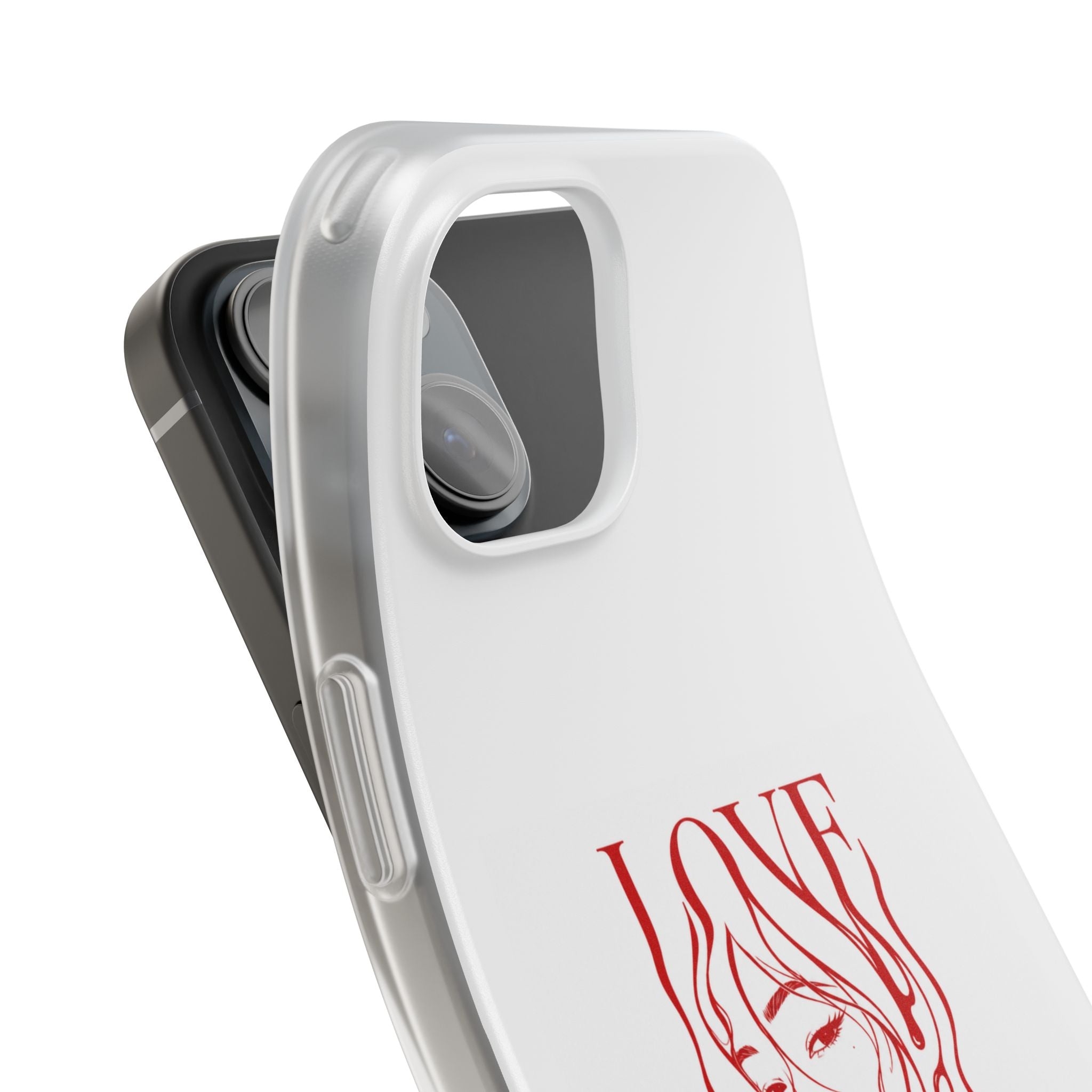 Red Line Art 'LOVE'  Face Design - Flexi Case