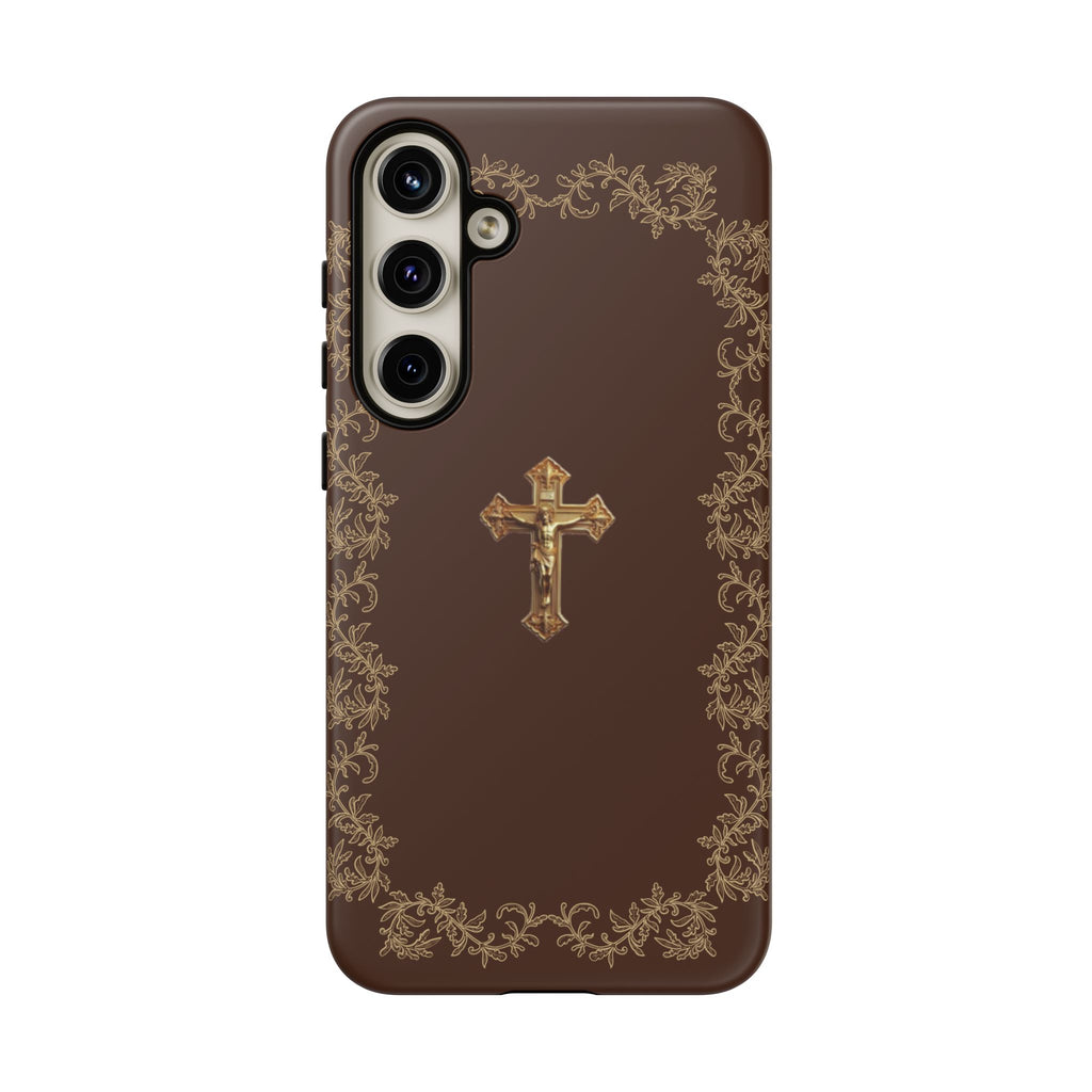 Gold Cross Bible - Christian Tough Phone Case