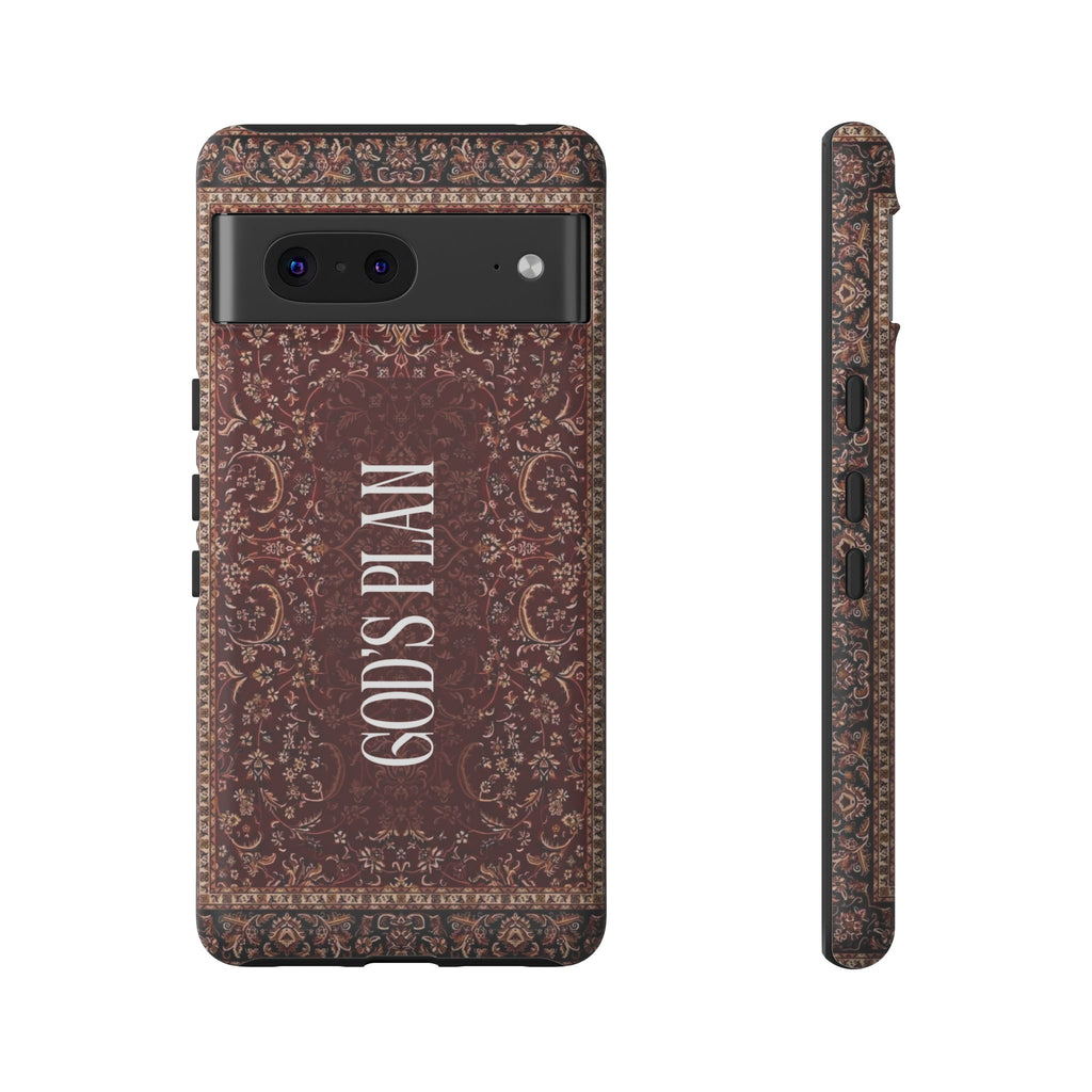 God's Plan — Vintage Tapestry Christian Tough Phone Case | Boho Faith Cover