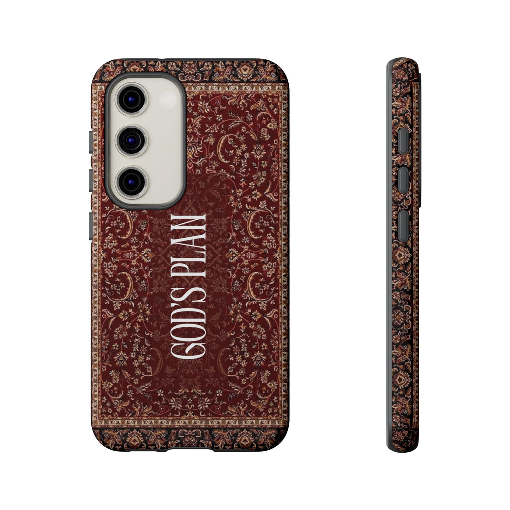 God's Plan — Vintage Tapestry Christian Tough Phone Case | Boho Faith Cover