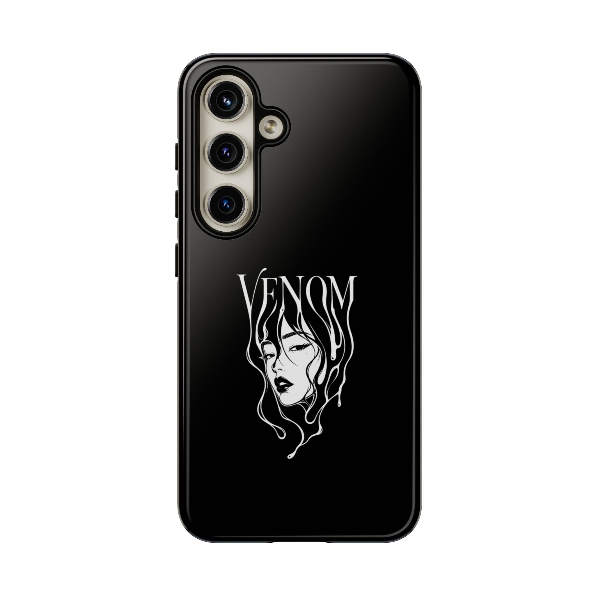 Venom Goth Phone Case — Black Protective Tough Case with Dark Femme Artwork