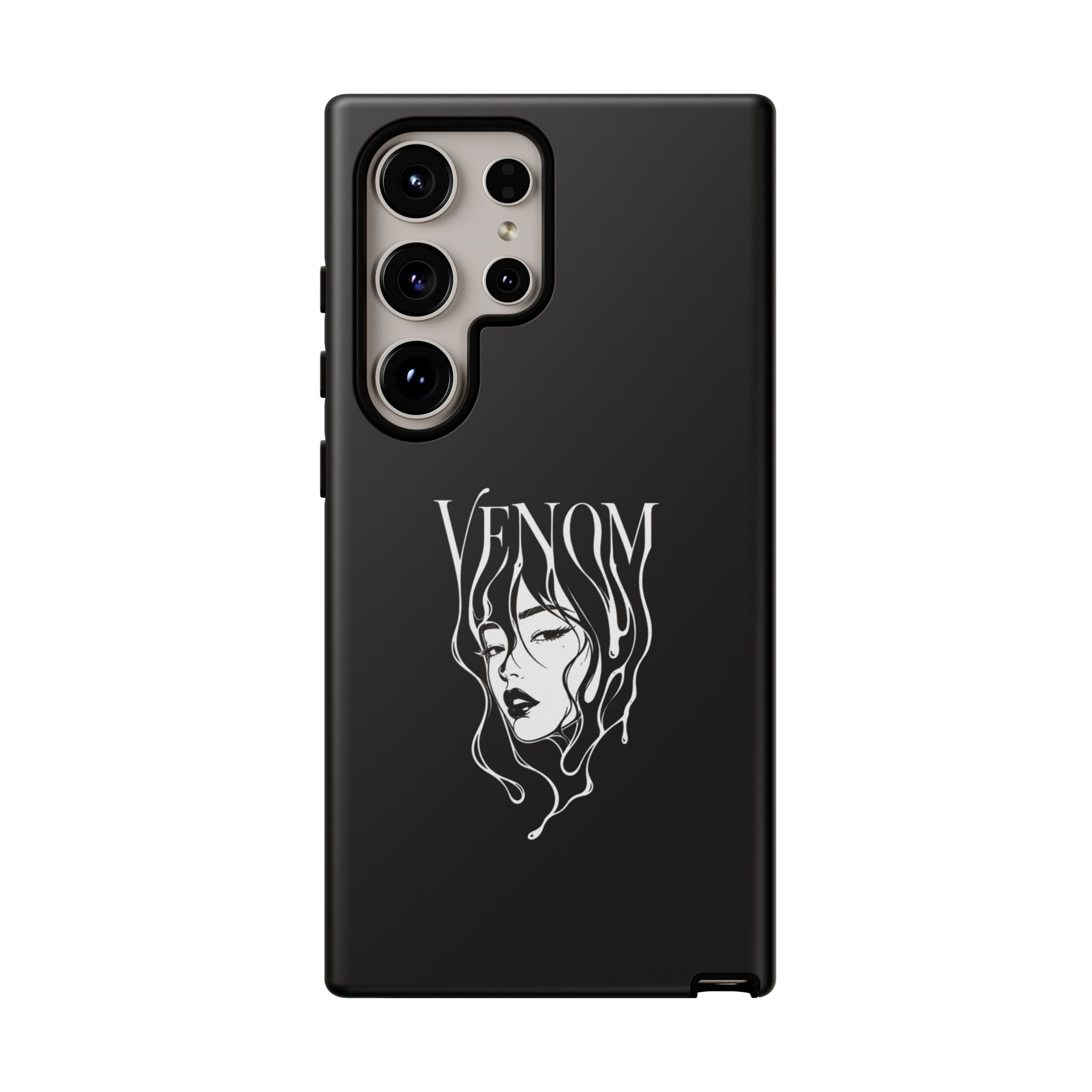 Venom Goth Phone Case — Black Protective Tough Case with Dark Femme Artwork
