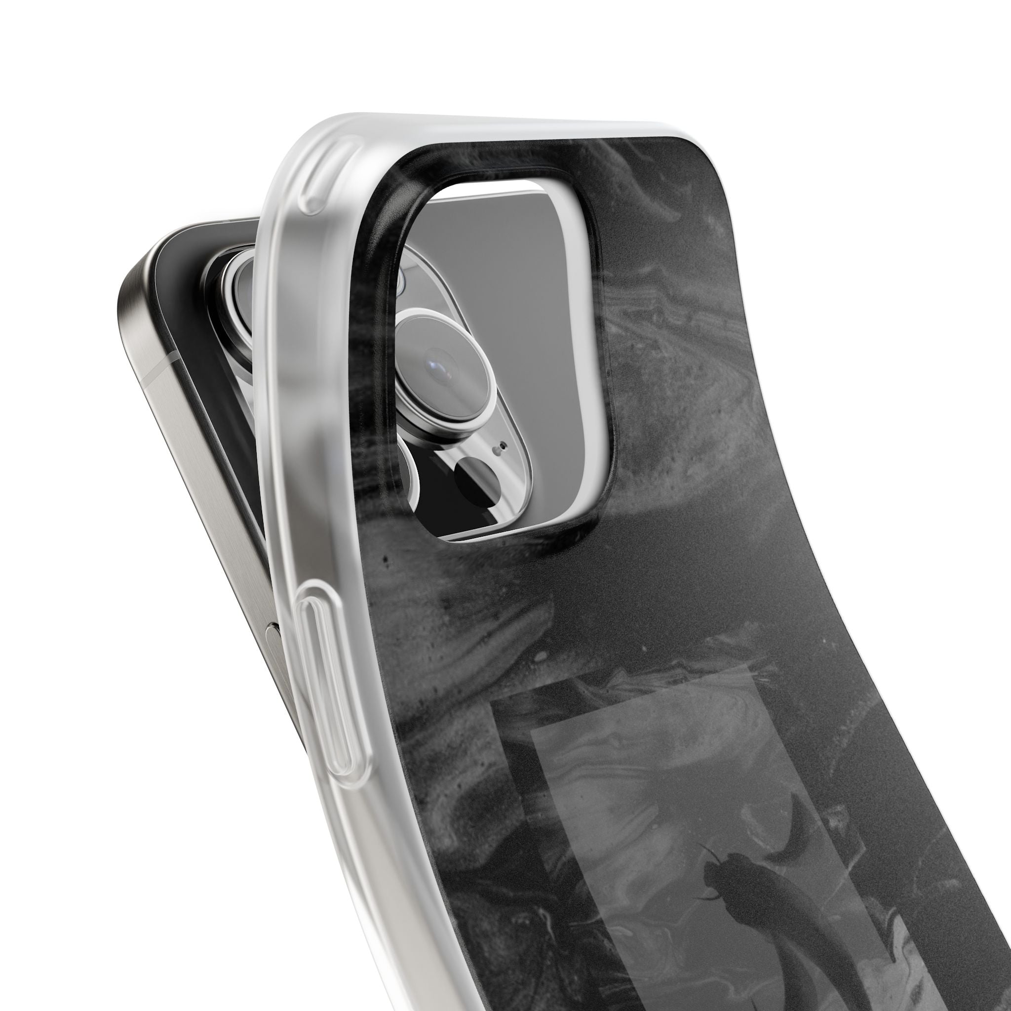 Black Koi Phone Case — Minimalist Monochrome Fish Design