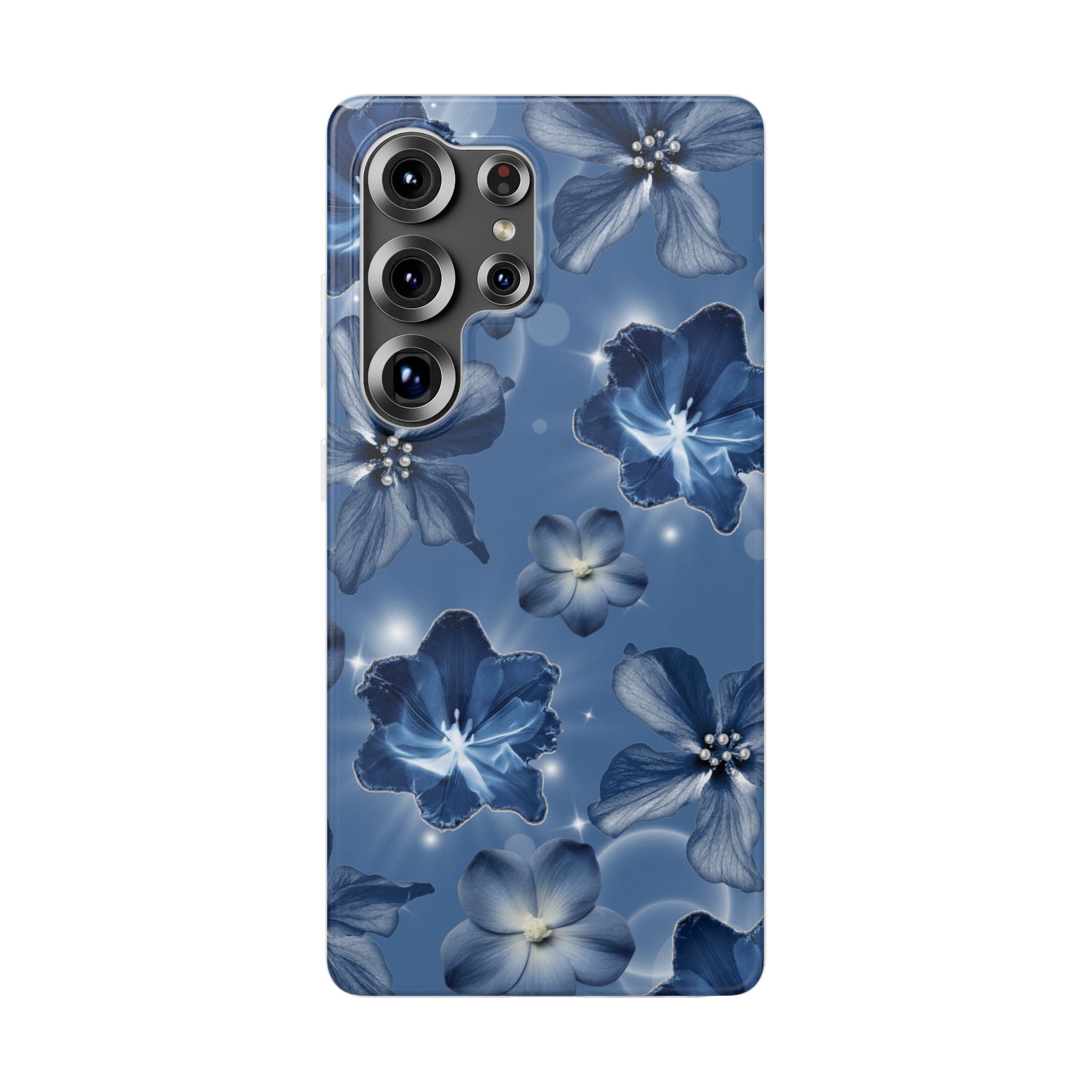 Blue Floral Phone Case — Soft Blue Blossoms Pattern for iPhone