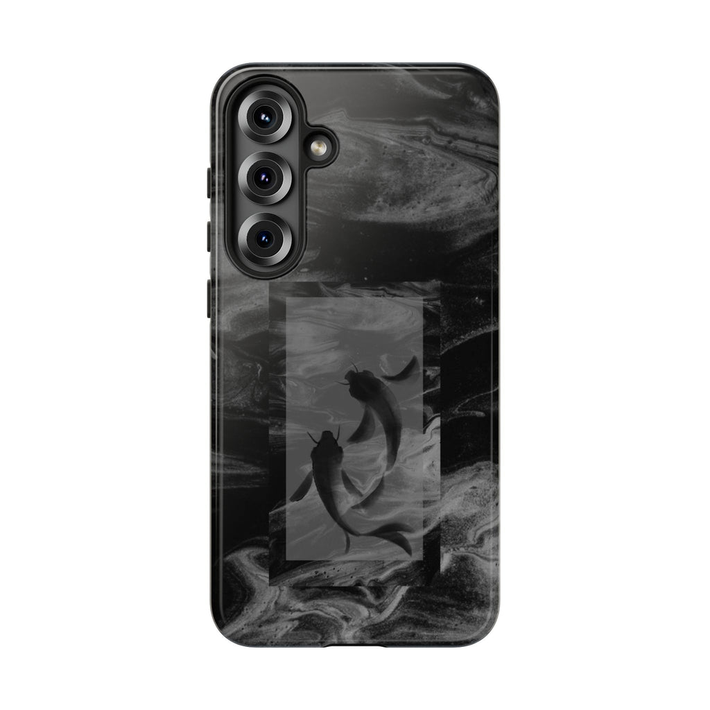 Koi Yin-Yang Marble Phone Case – Black Smoky Art Protection