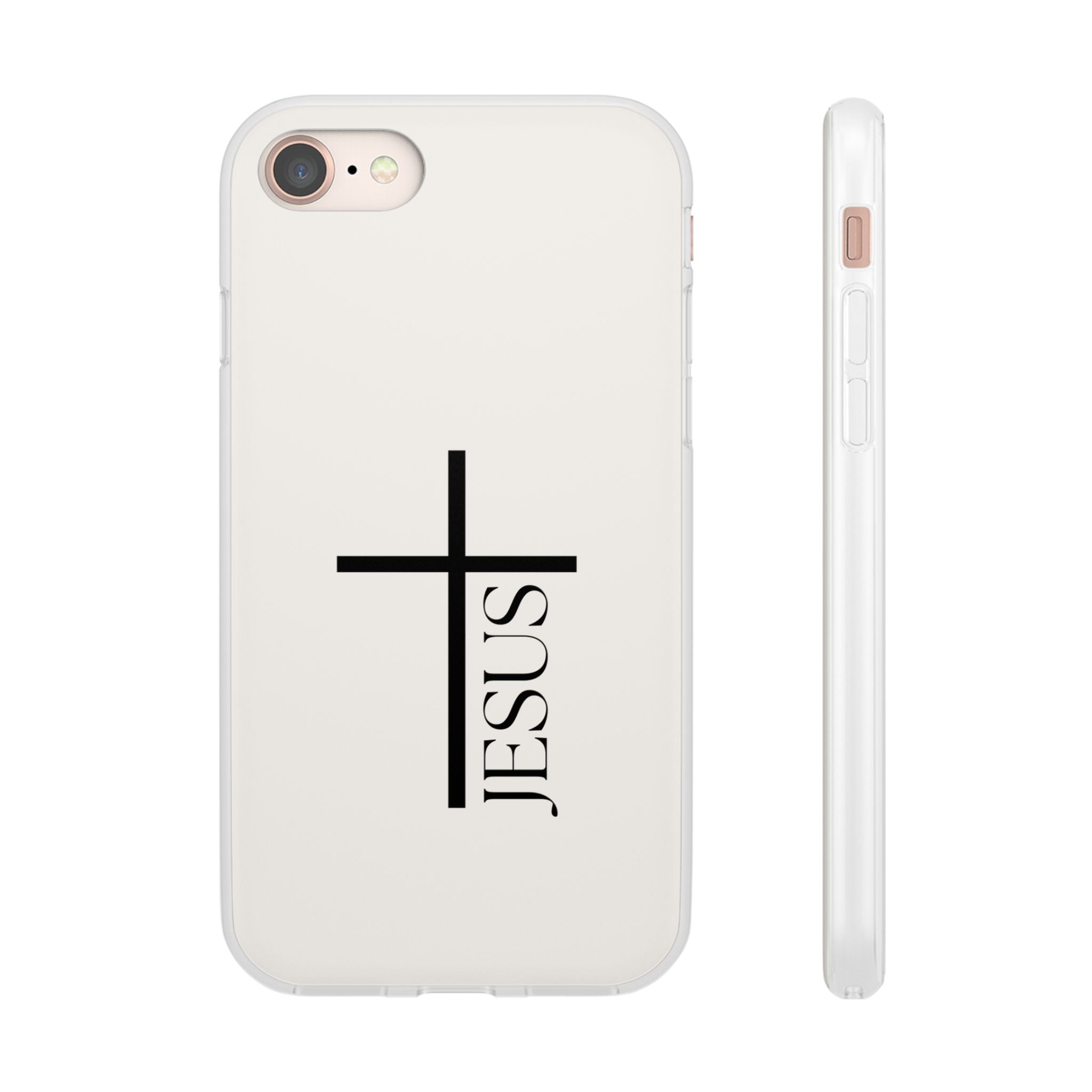 Christian Cross Phone Case - JESUS Vertical Minimalist iPhone Cover