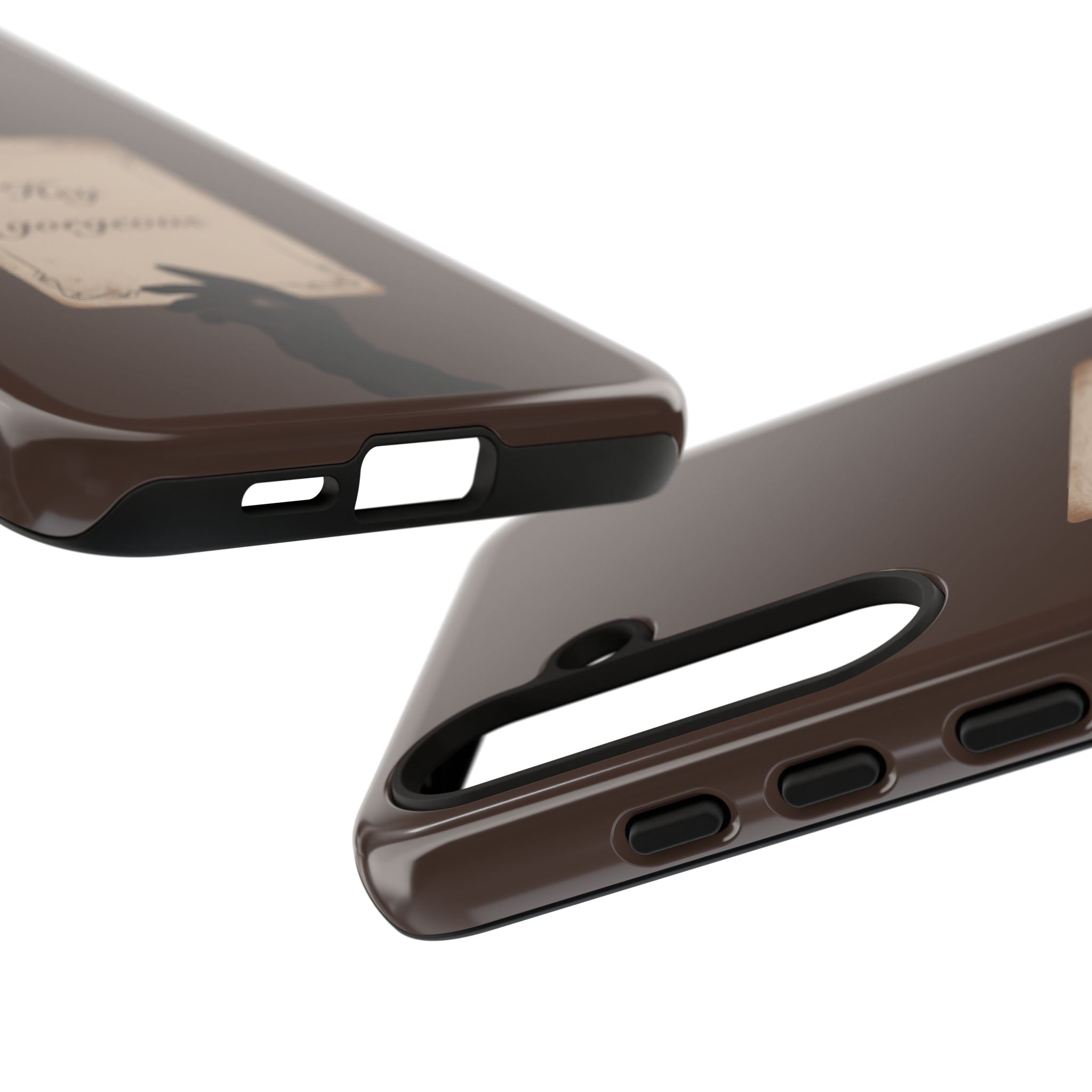 Hey Gorgeous Phone Case — Brown Lip Print & Shadow Hand Protective Cover