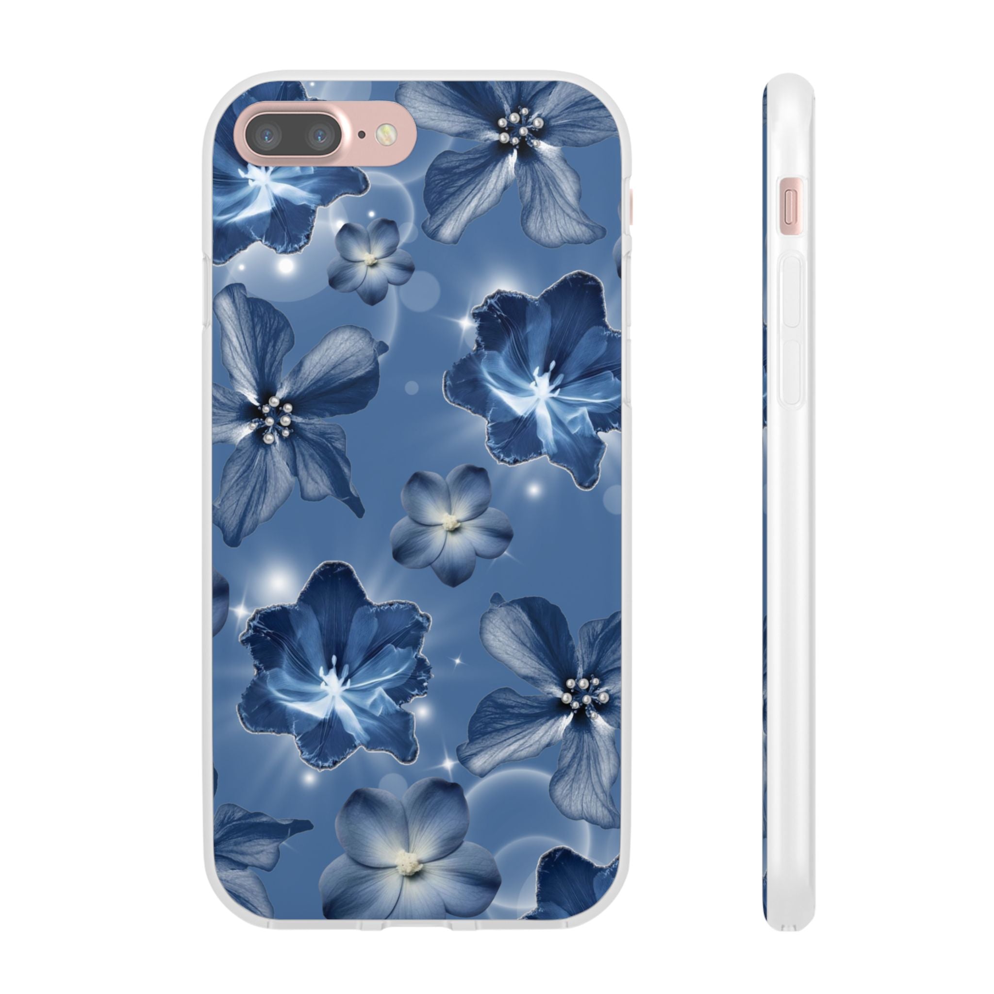 Blue Floral Phone Case — Soft Blue Blossoms Pattern for iPhone