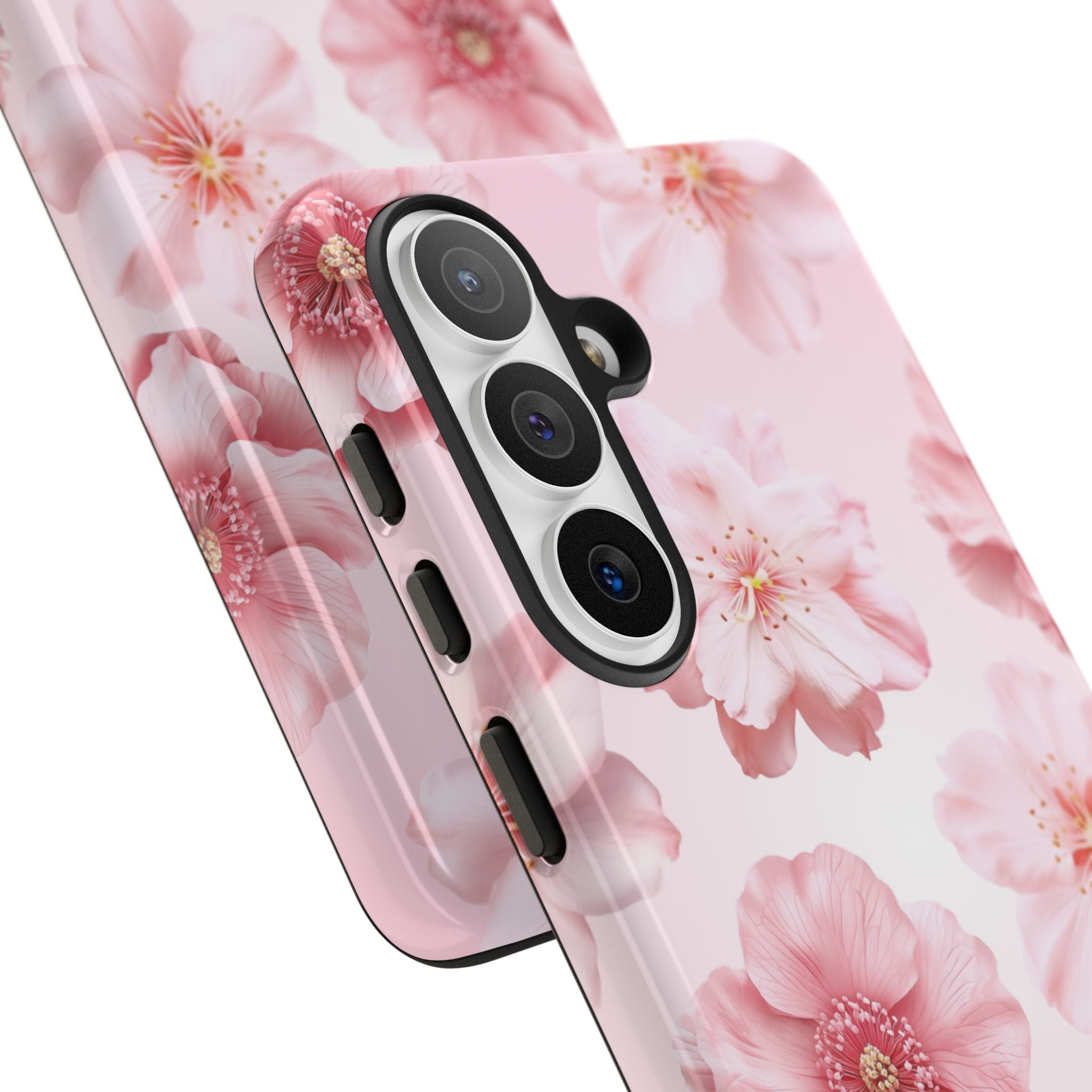 Pink Floral Tough Phone Case — Protective Sakura Blossom Design