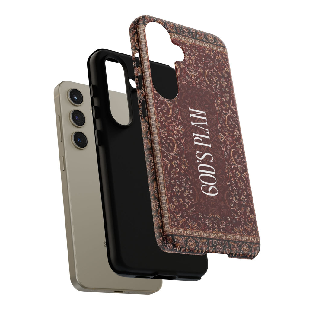 God's Plan — Vintage Tapestry Christian Tough Phone Case | Boho Faith Cover
