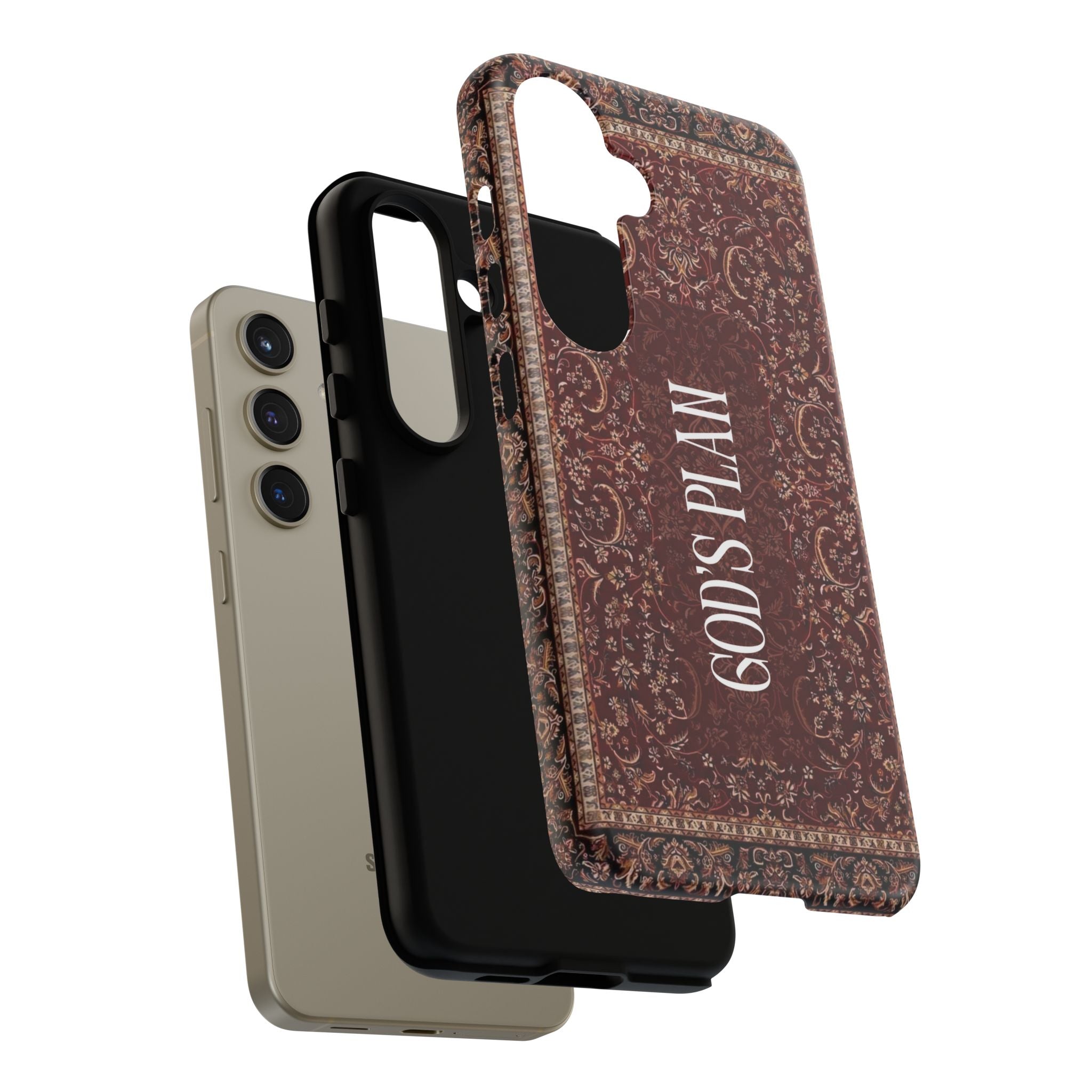 God's Plan — Vintage Tapestry Christian Tough Phone Case | Boho Faith Cover