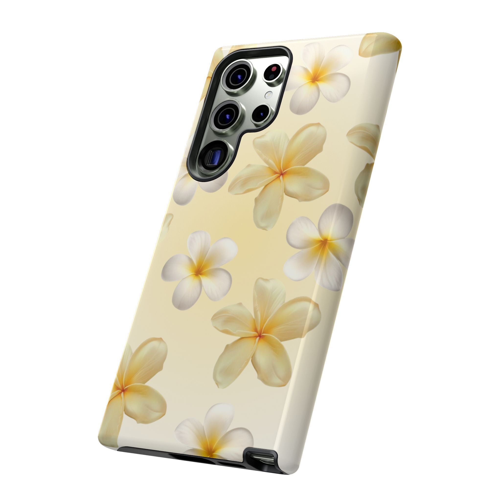 Plumeria Floral Phone Case — Tropical Yellow Hard Phone Cover