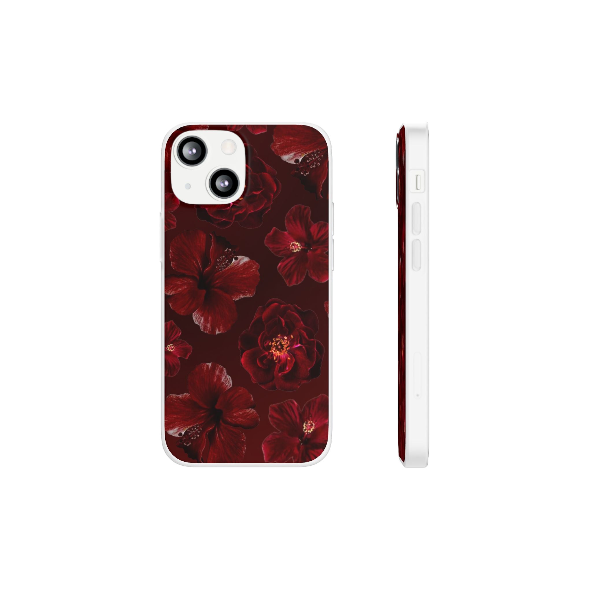 Red Floral Flexi Case — Dark Rose Phone Case