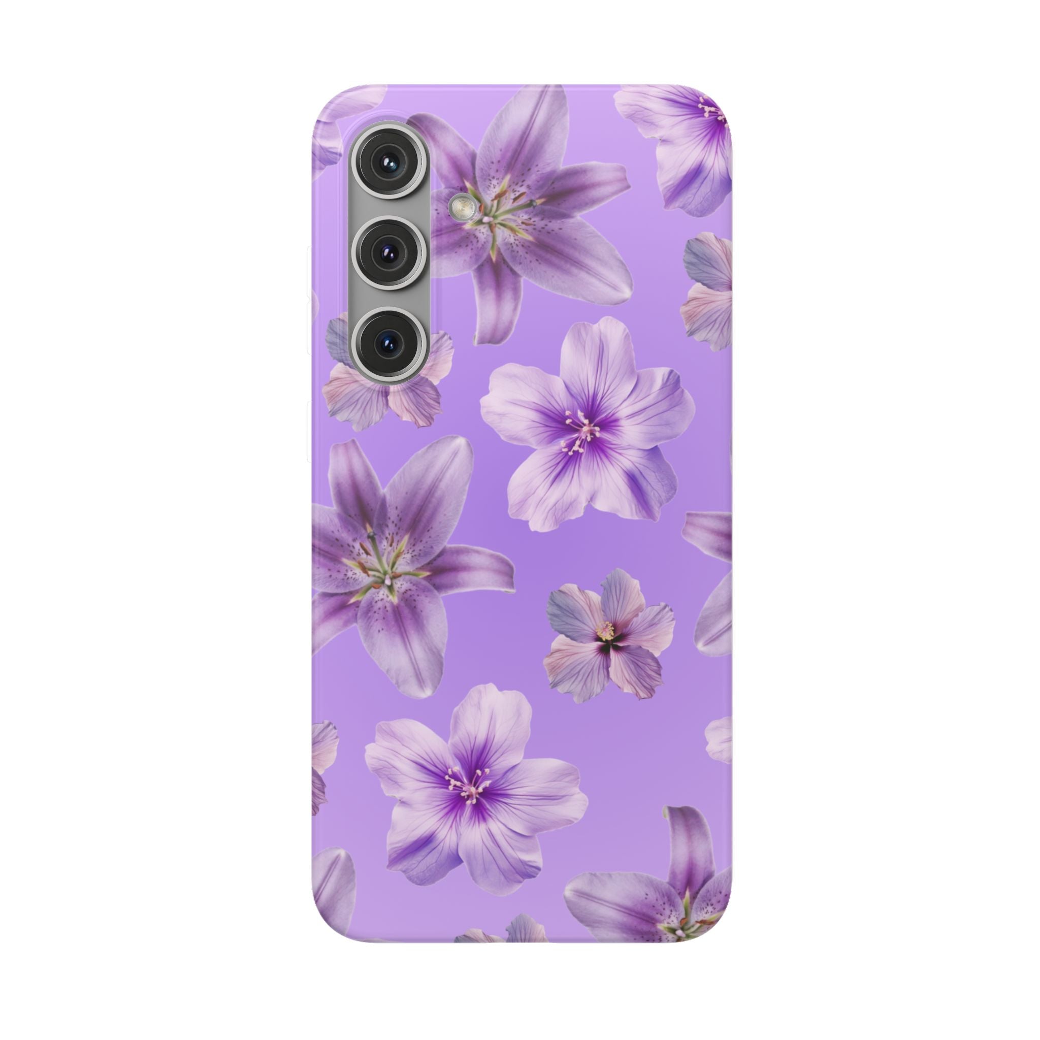 Purple Floral Phone Case — Lavender Blossom Flexi Case