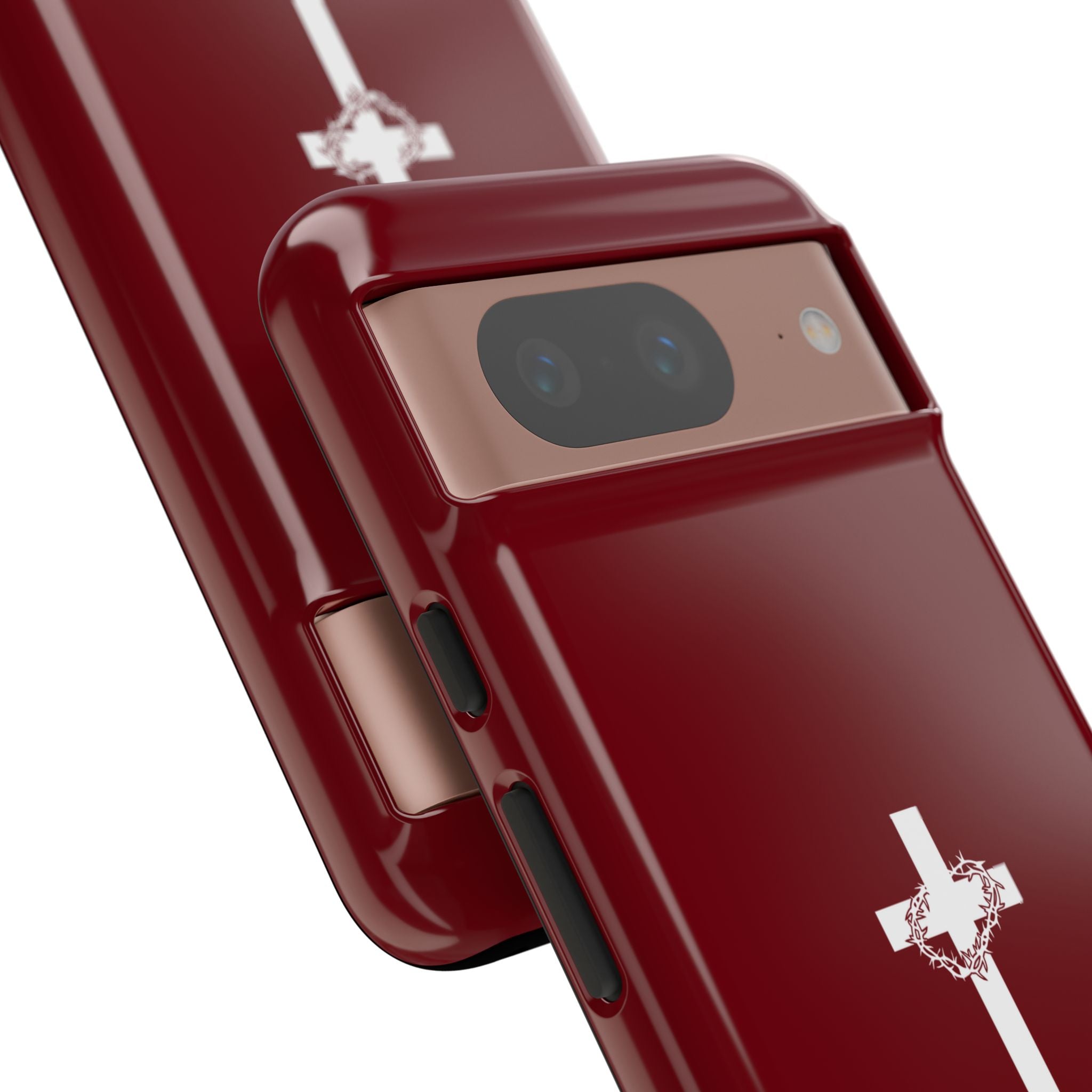 God's Plan — Christian Tough Phone Case | Cross Faith Burgundy Cover