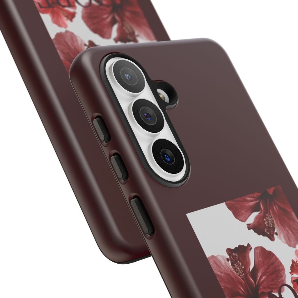Amore Floral Phone Case — Burgundy Tough Protective Cover